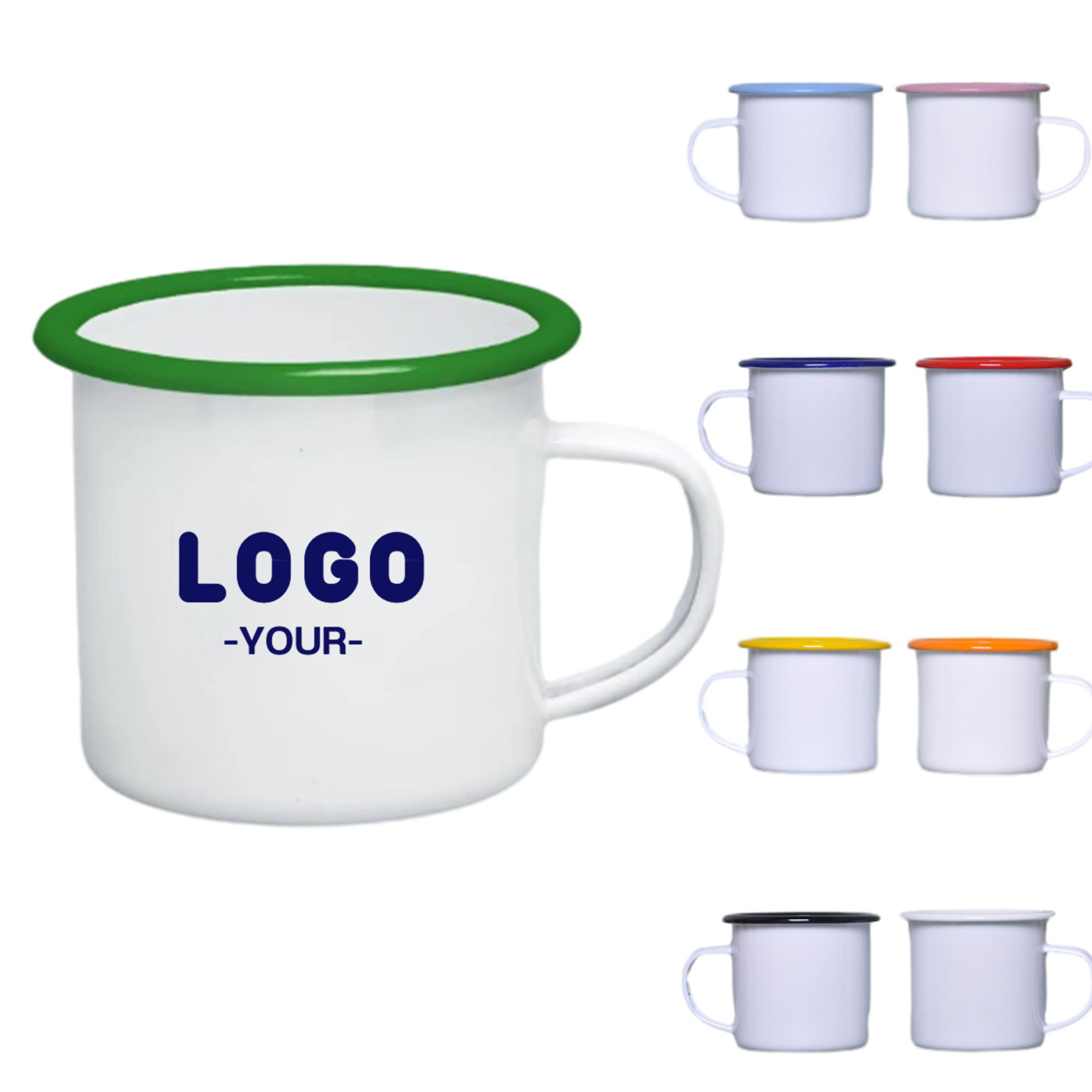 12oz White Enameled Steel Cup 3