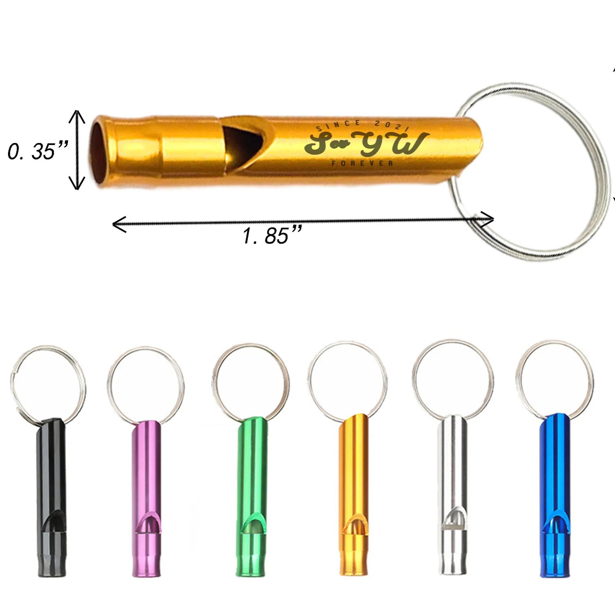 Aluminum Tubular Whistle Keyring 2
