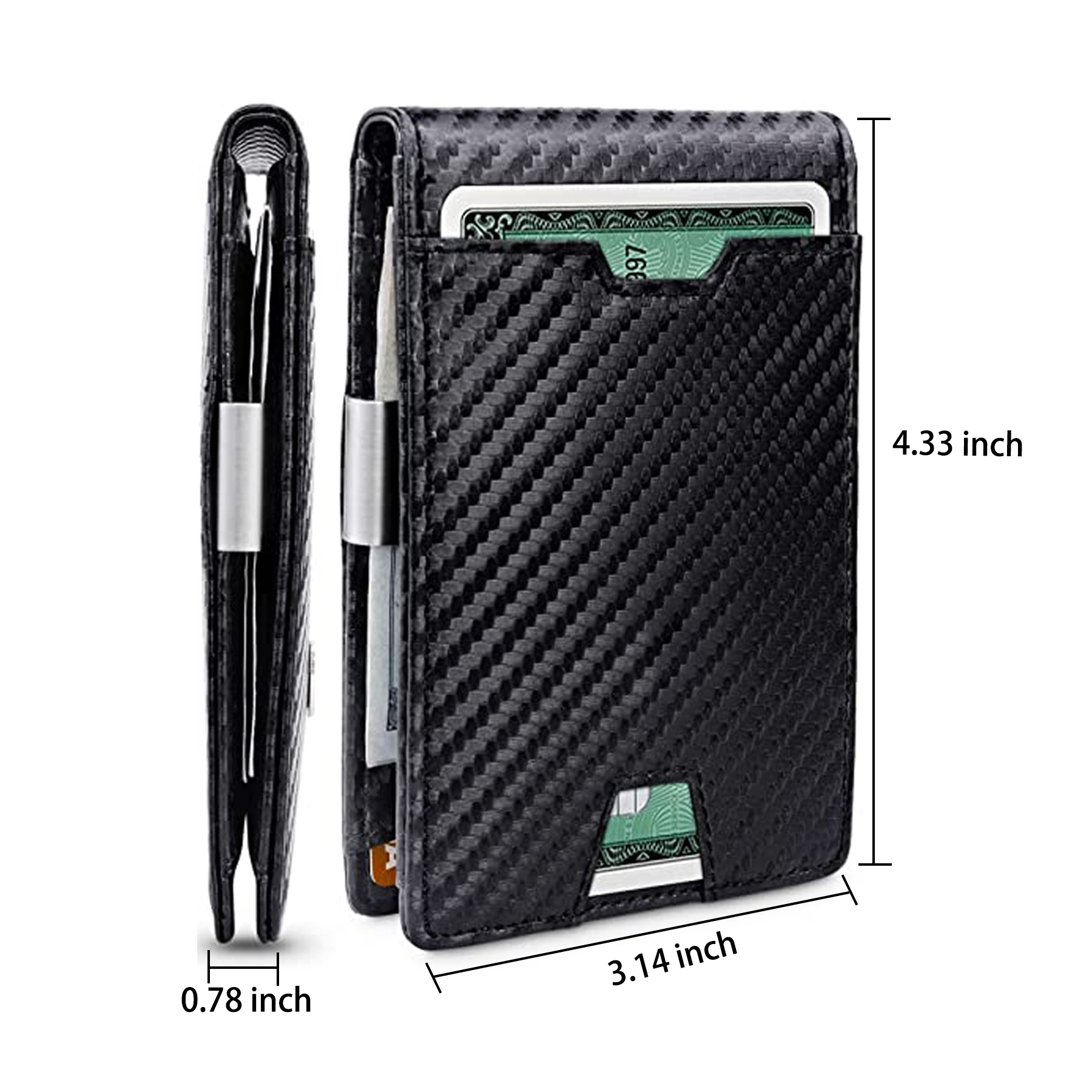 Mens Slim Wallet with Money Clip 6
