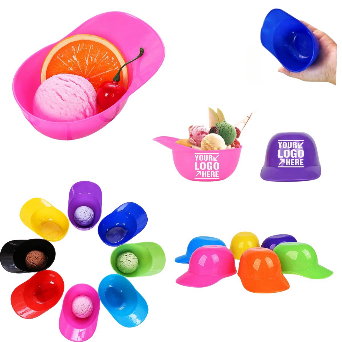 8 oz Mini Baseball Cap Bowls 14