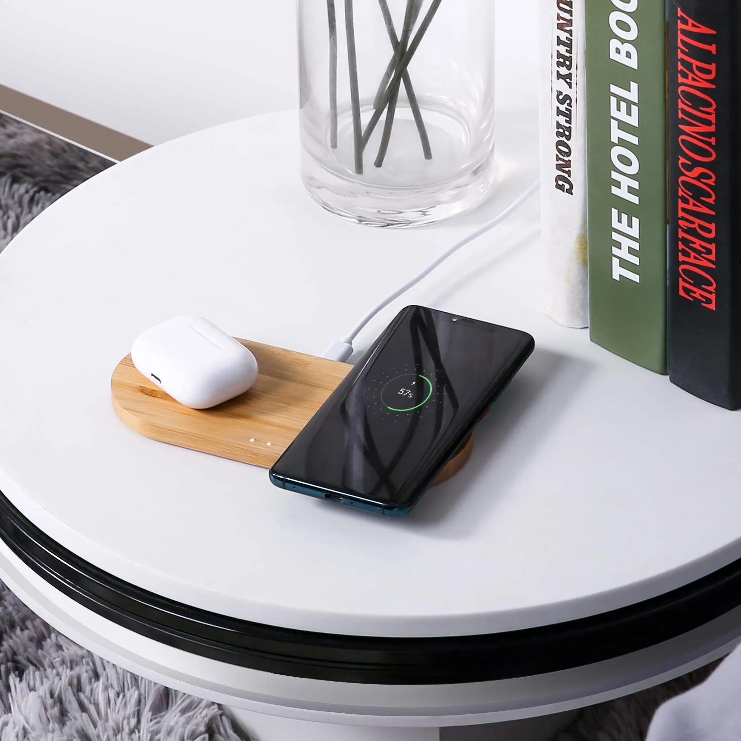 Veelink Bamboo Dual Charger Double 10W Wireless Cha 9
