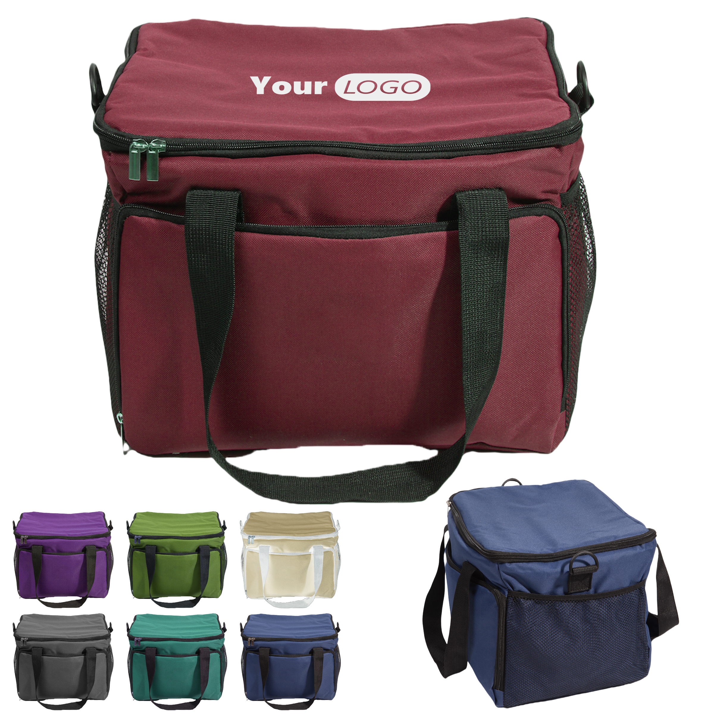 Nylon Stylish Navy Blue Cooler Bag 6