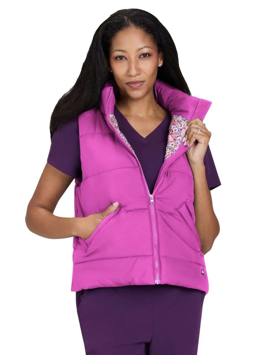 【未使用・タグ付】INNAT PUDDED STOLE VEST PINK WATER REPELLENT PADDED VEST - Mid-pink | ZARA United States