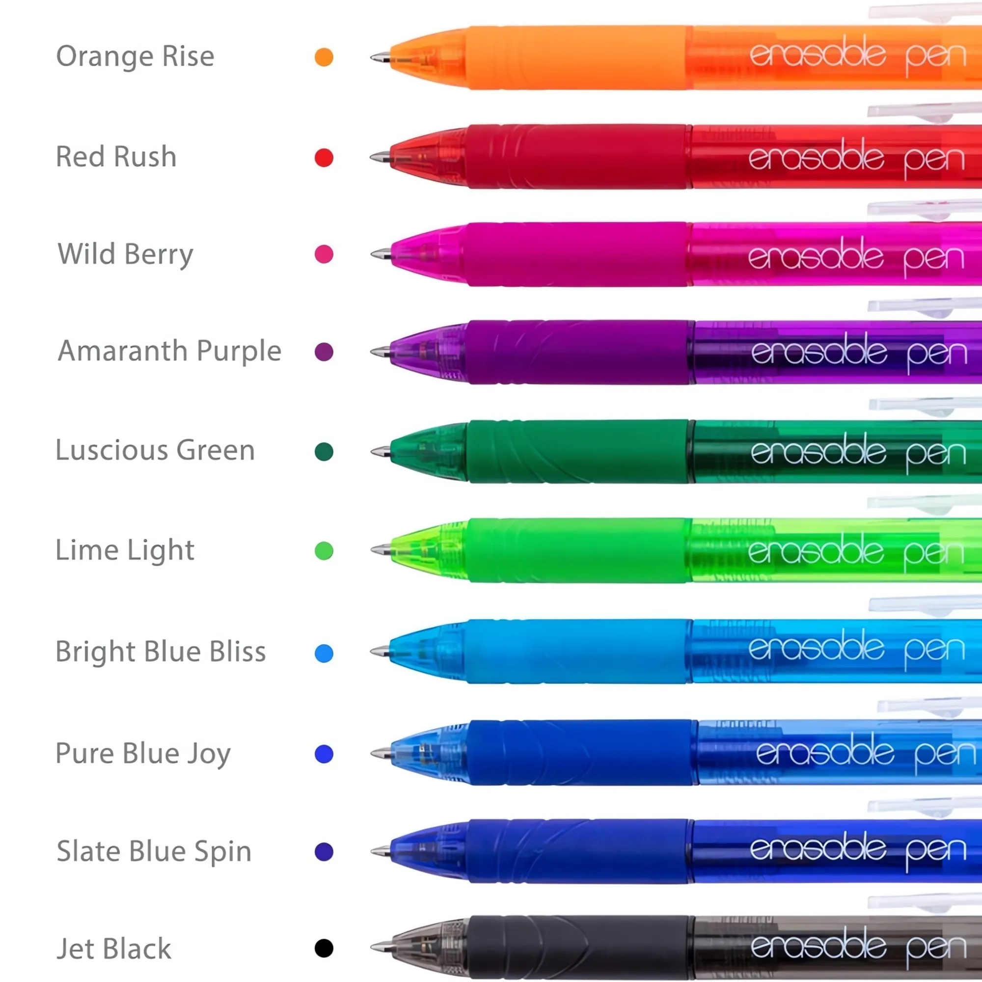 Erasable Colorful Ballpoint Pen With Color Ink And Eraser 8