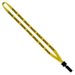 1/2" Cotton Lanyard with Plastic Clamshell & Bulldog Clip