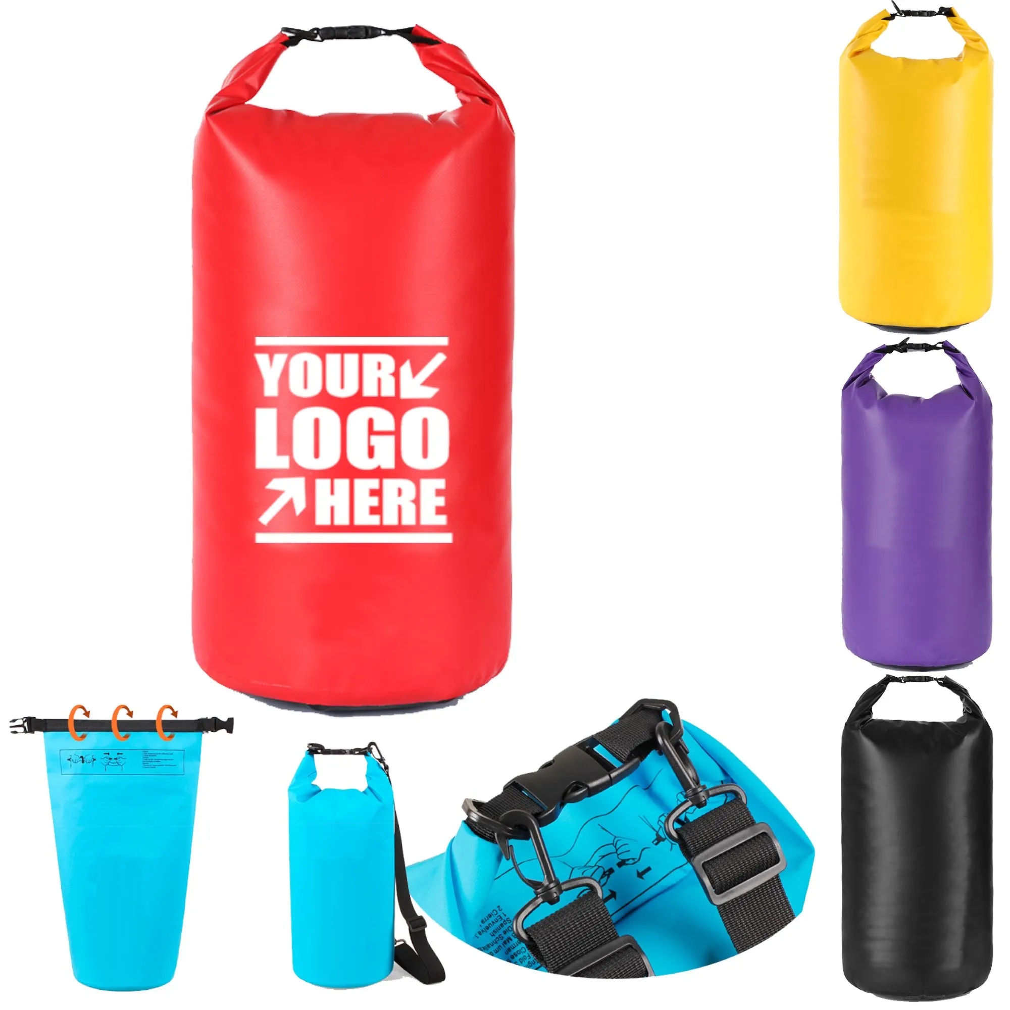 20L PVC Mesh Waterproof Bucket Backpack 5