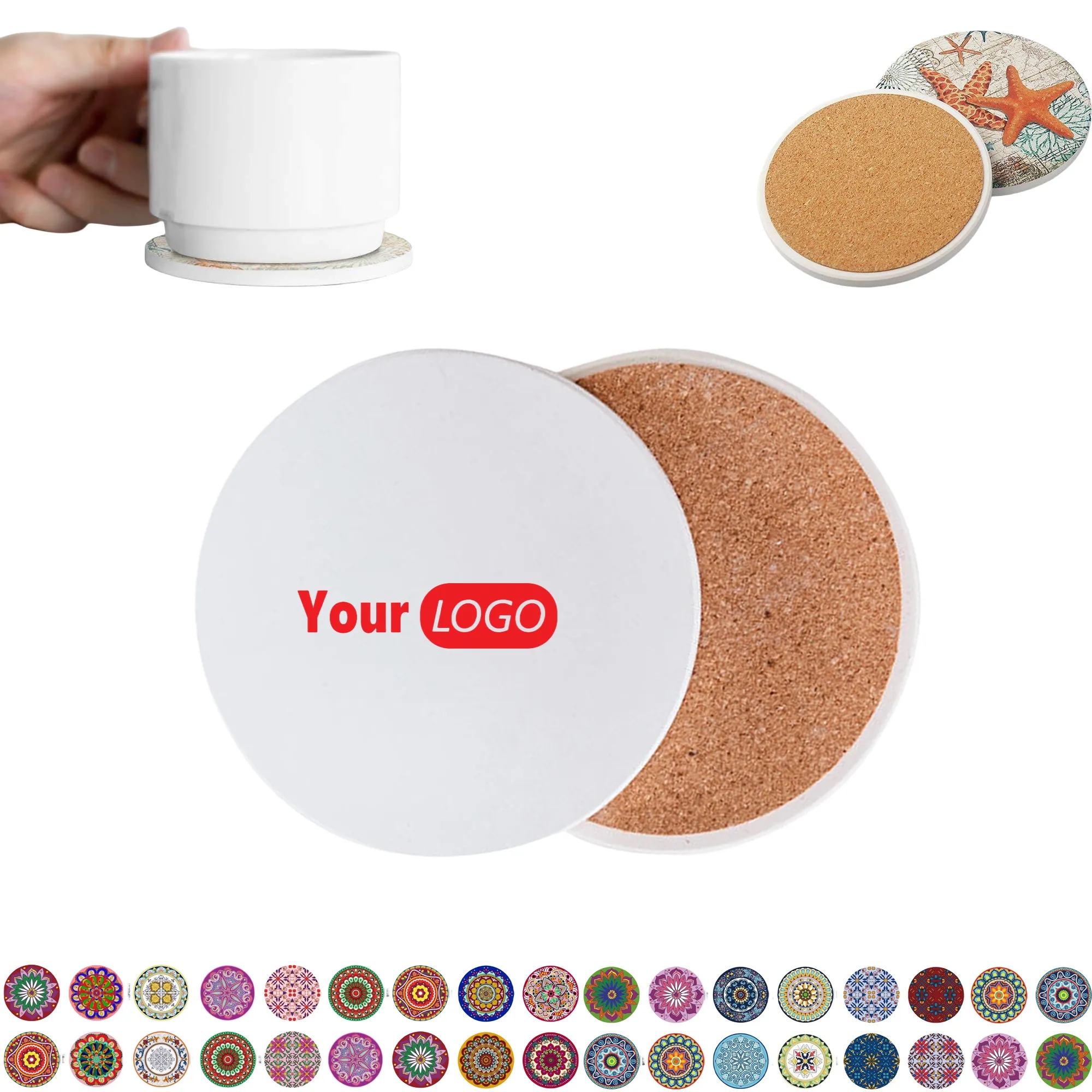 Stylish Practical Absorbent Ceramic Coaster for Everyday Use