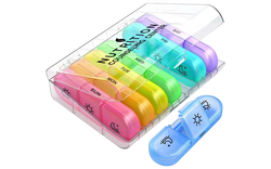 Clear/Rainbow Travel Pill Container