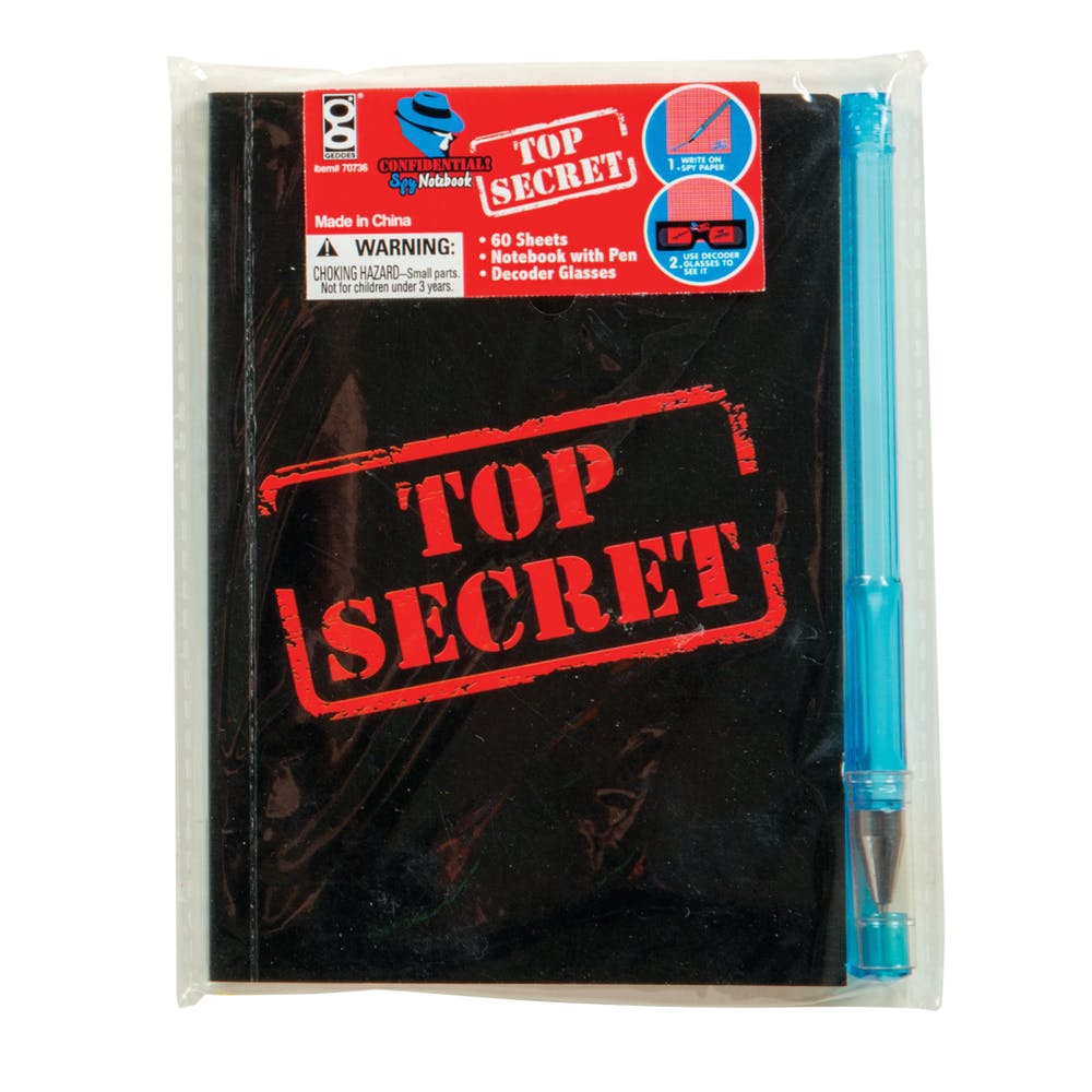 Top Secret Spy Notebook Sets - Decoder Glasses & Pen 3