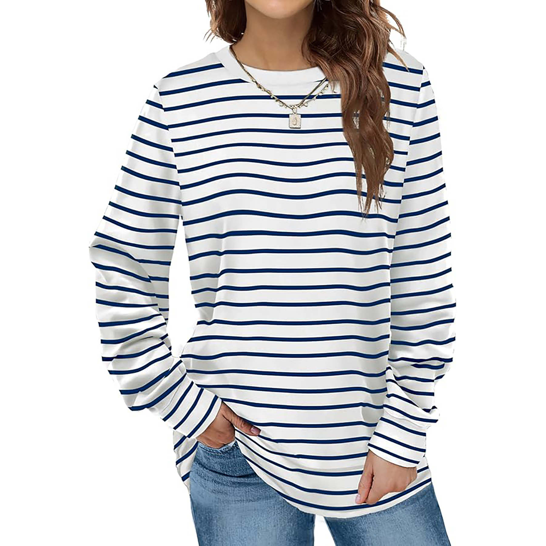 Women's Round Neck Long Sleeve Shirt 68