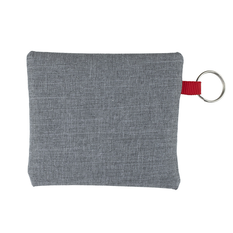 4-1/2" W x 4-1/2" H "CAPRI" Heathered Gray Zipper Pouch 26