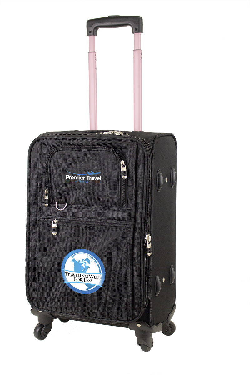 CarryOn Luggage w/ 360 Swivel Spinner Wheels LW1404 Chip