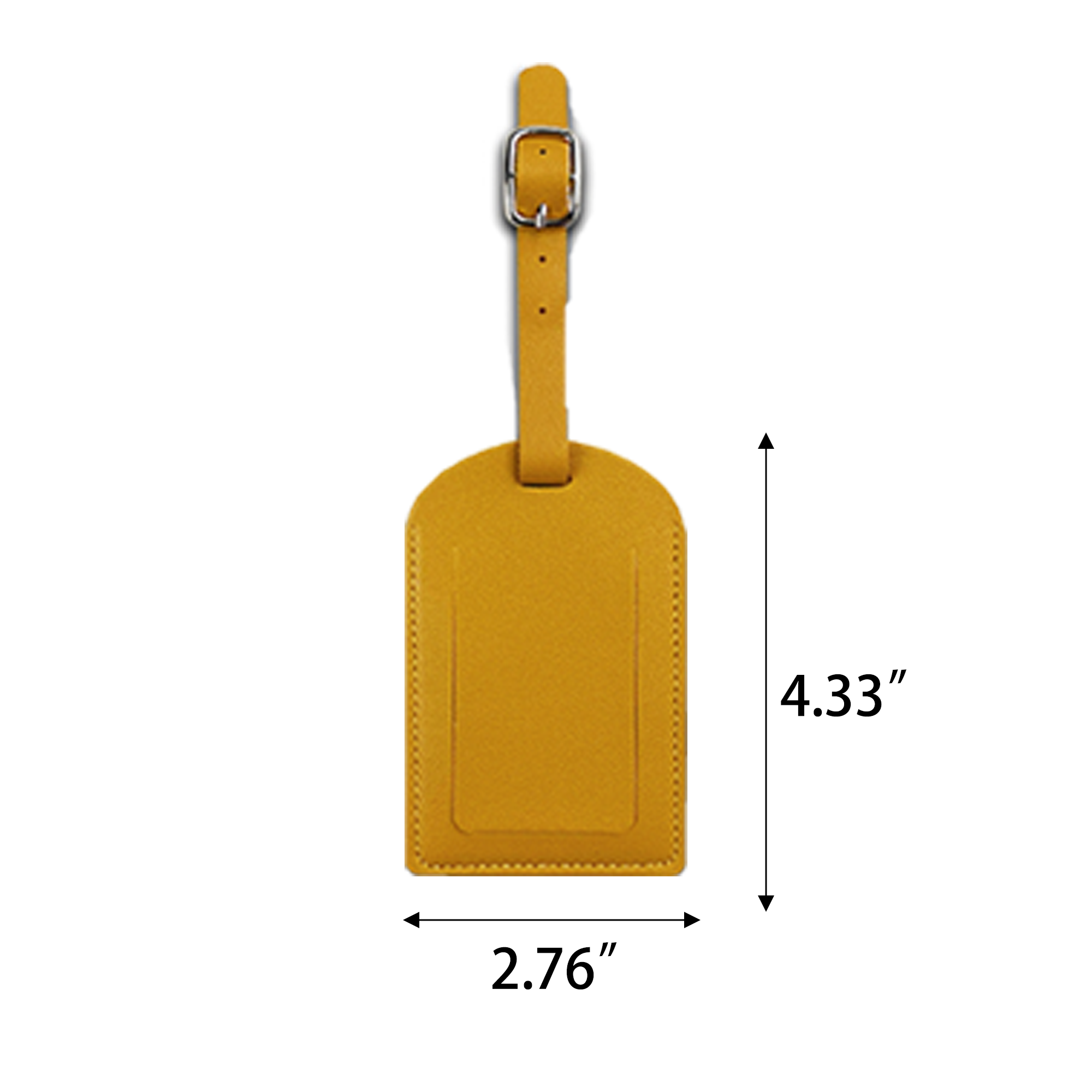 Rectangular Leather Luggage Tag 5