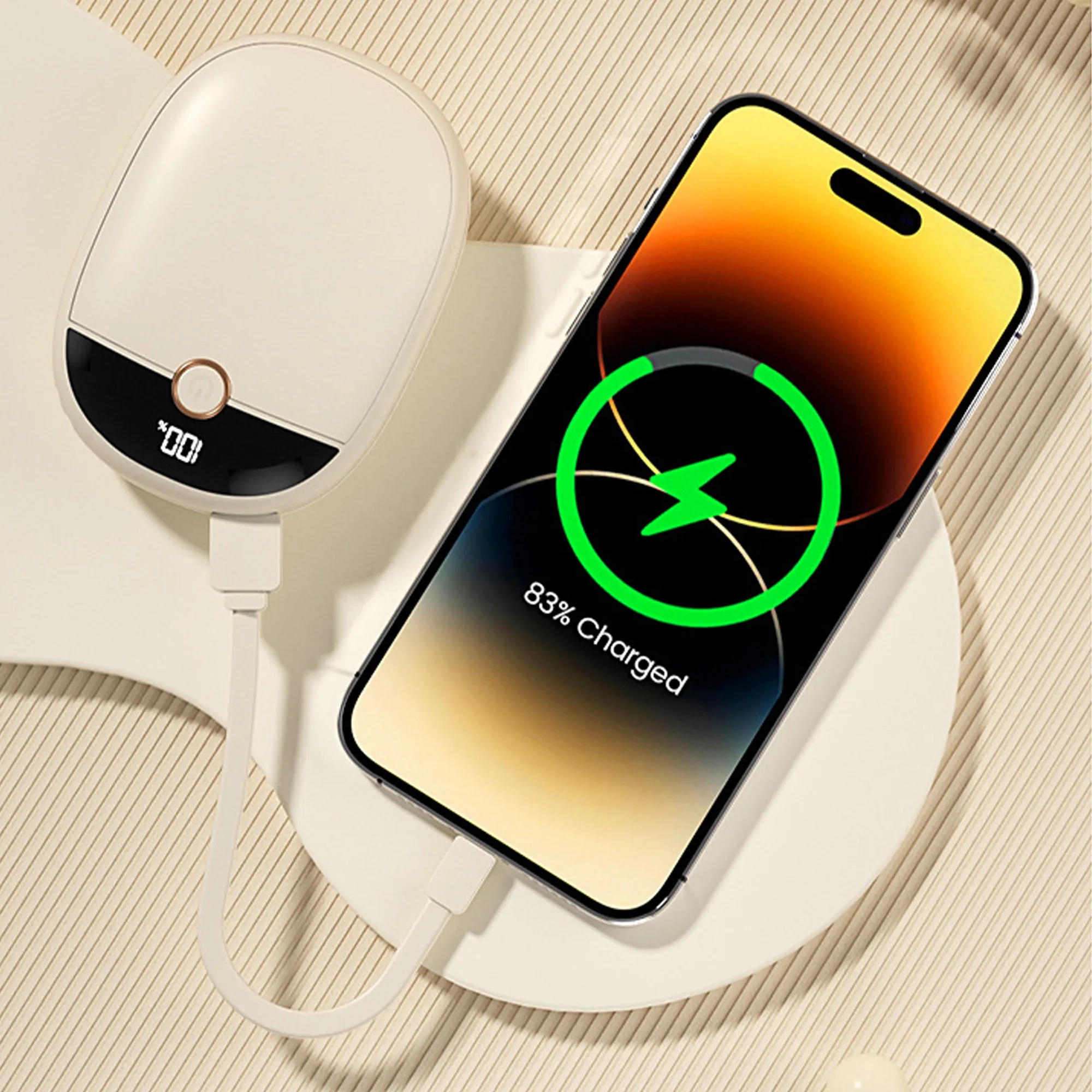 6000 mAh Digital Display Double-sided Heating Power Bank 10