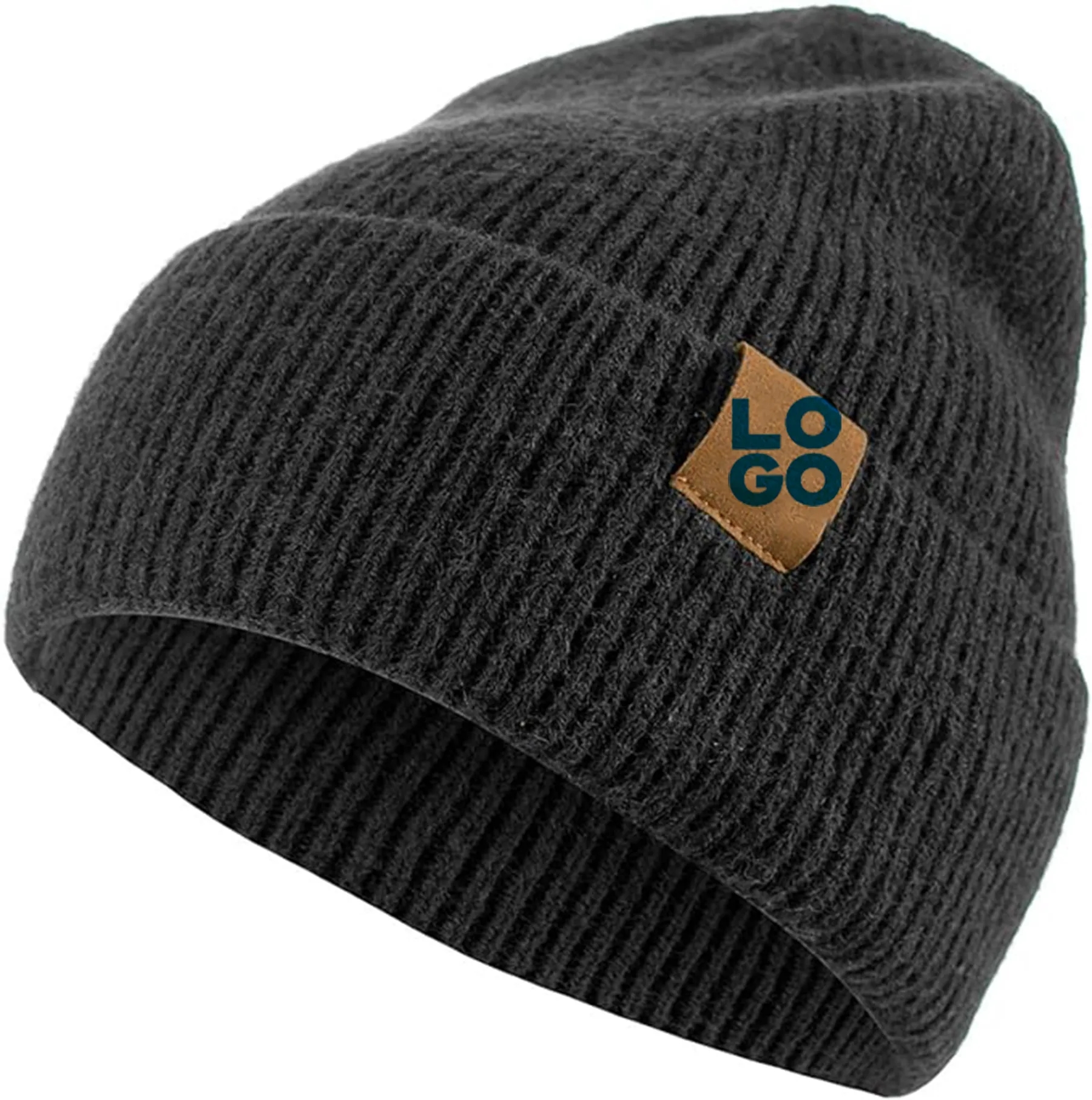 Fleece-thickened Polyester Acrylic Knitted Winter Beanie