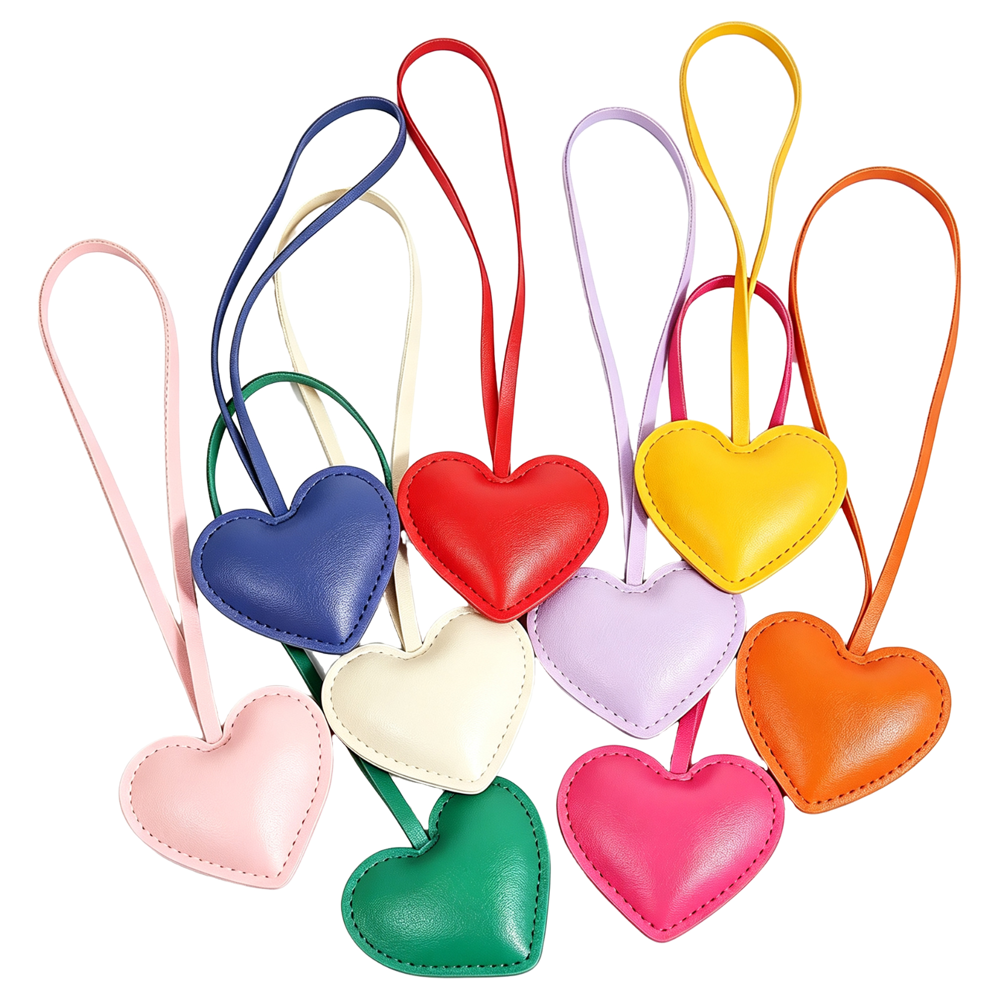 MOQ 20 Piece Leather Heart Charm 3