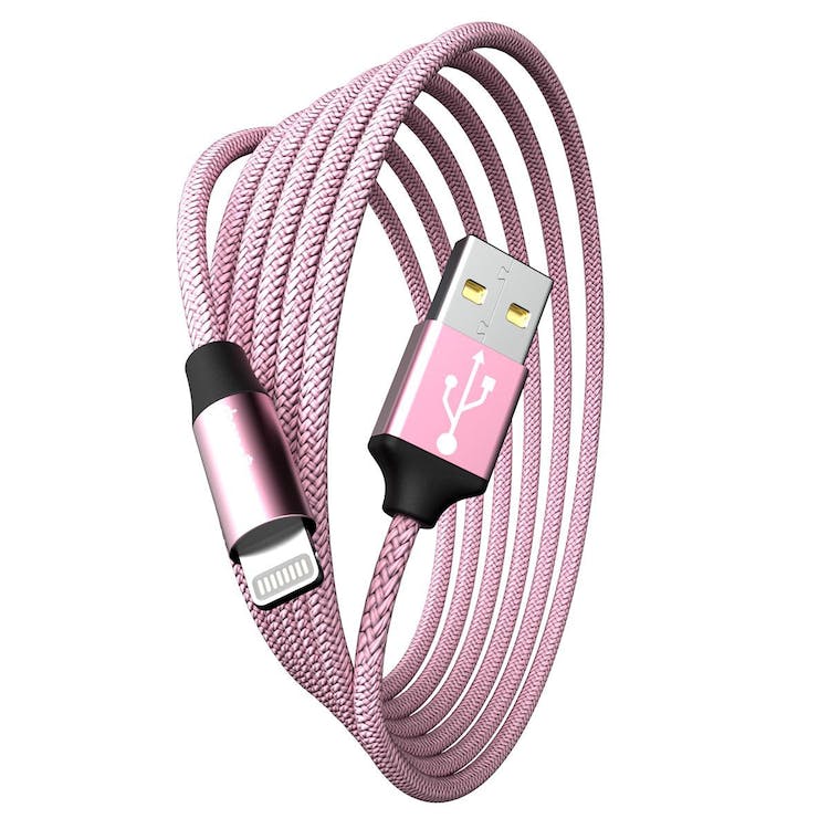 6' Lightning USB Cables - Light Pink 3