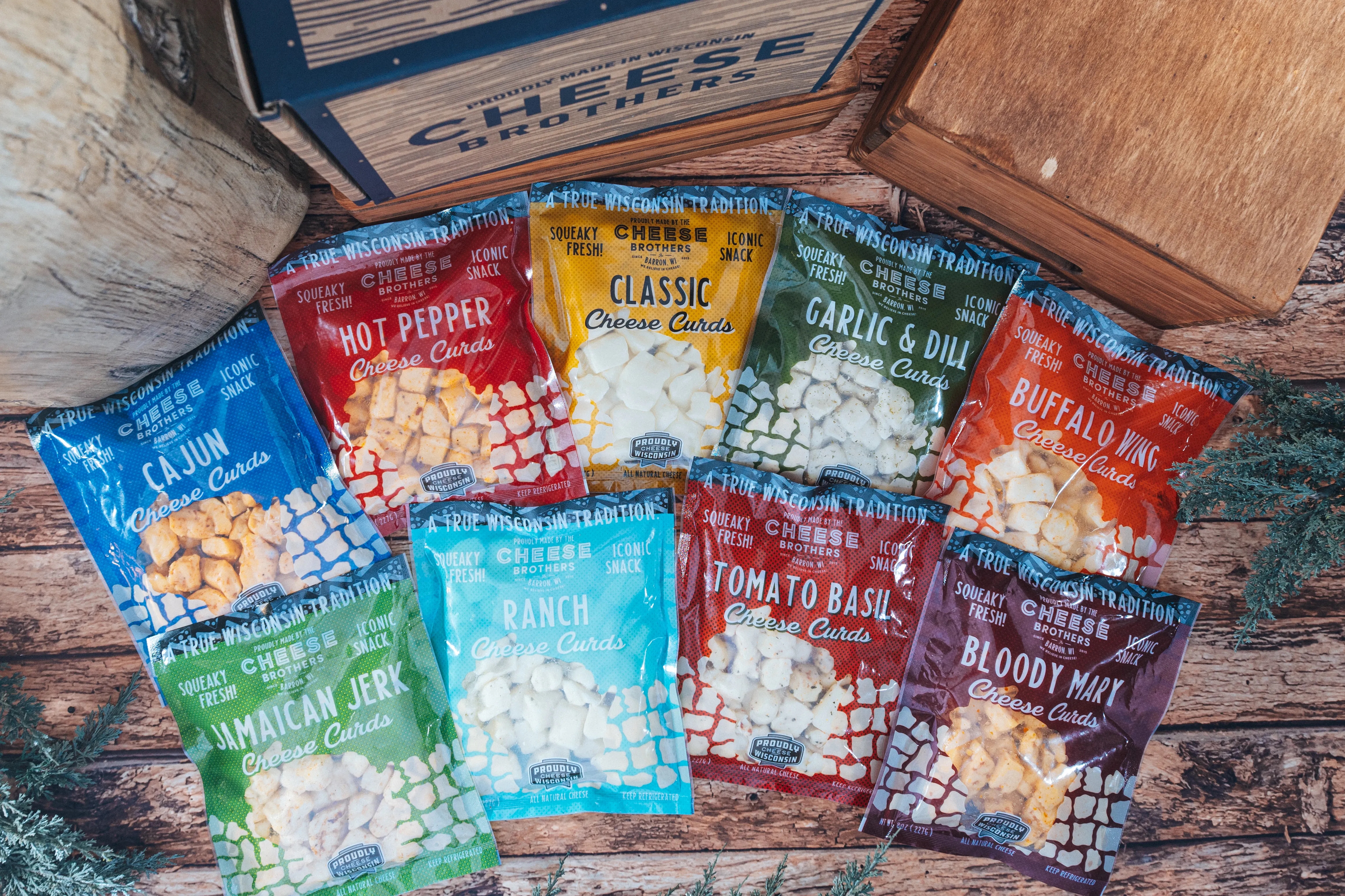 Cheese Bros. Wisconsin Cheese Curd Variety Pack Gift Box (9-Pack) 10