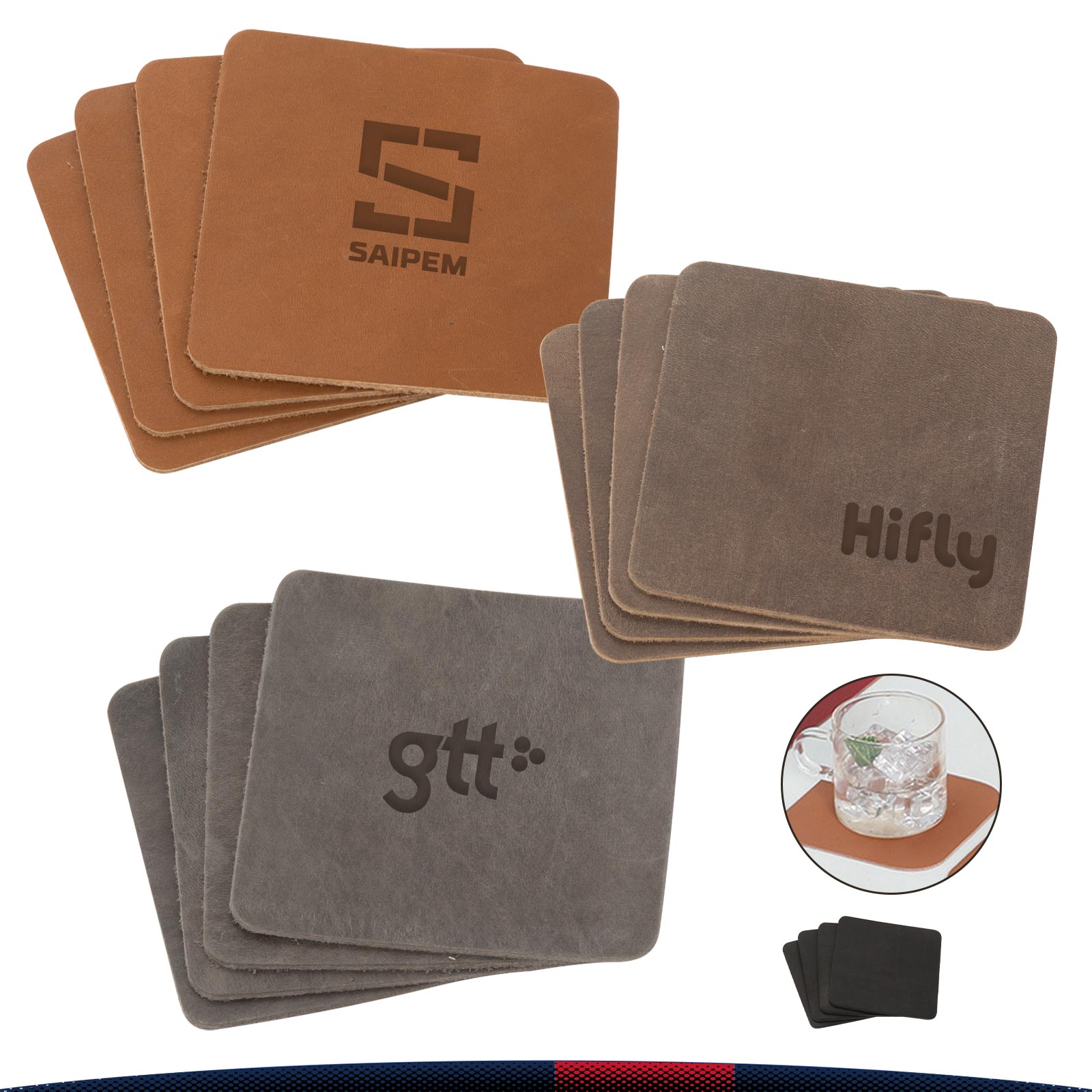 Bevestay Leather Coaster Set