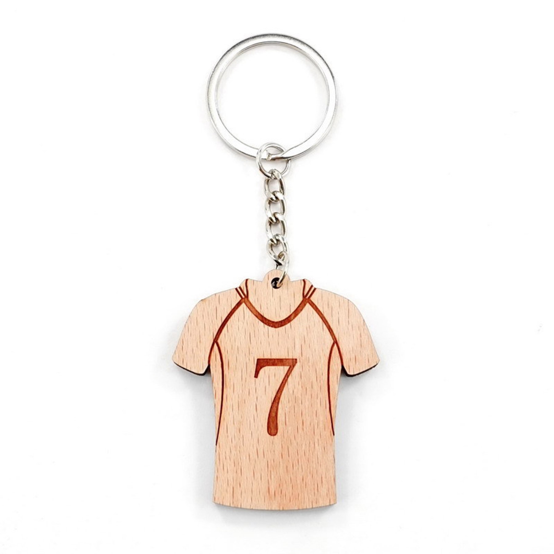 Shirt Shape Wooden Keychain