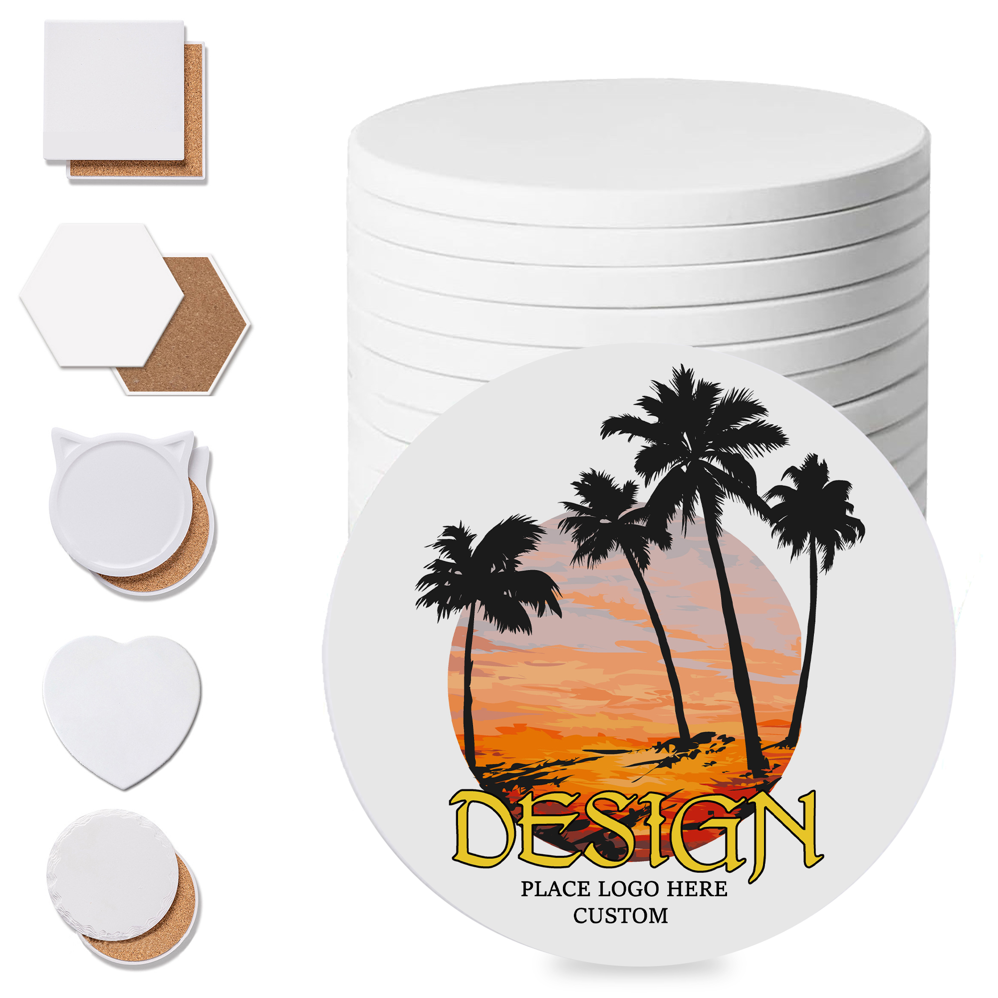 Absorbent Coasters, Full Color Print 6