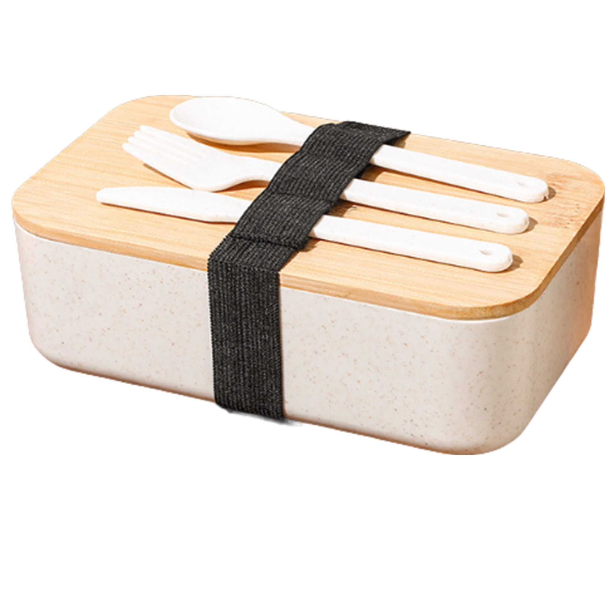 Lightweight Bamboo Bento Lunch Box With Tableware 9