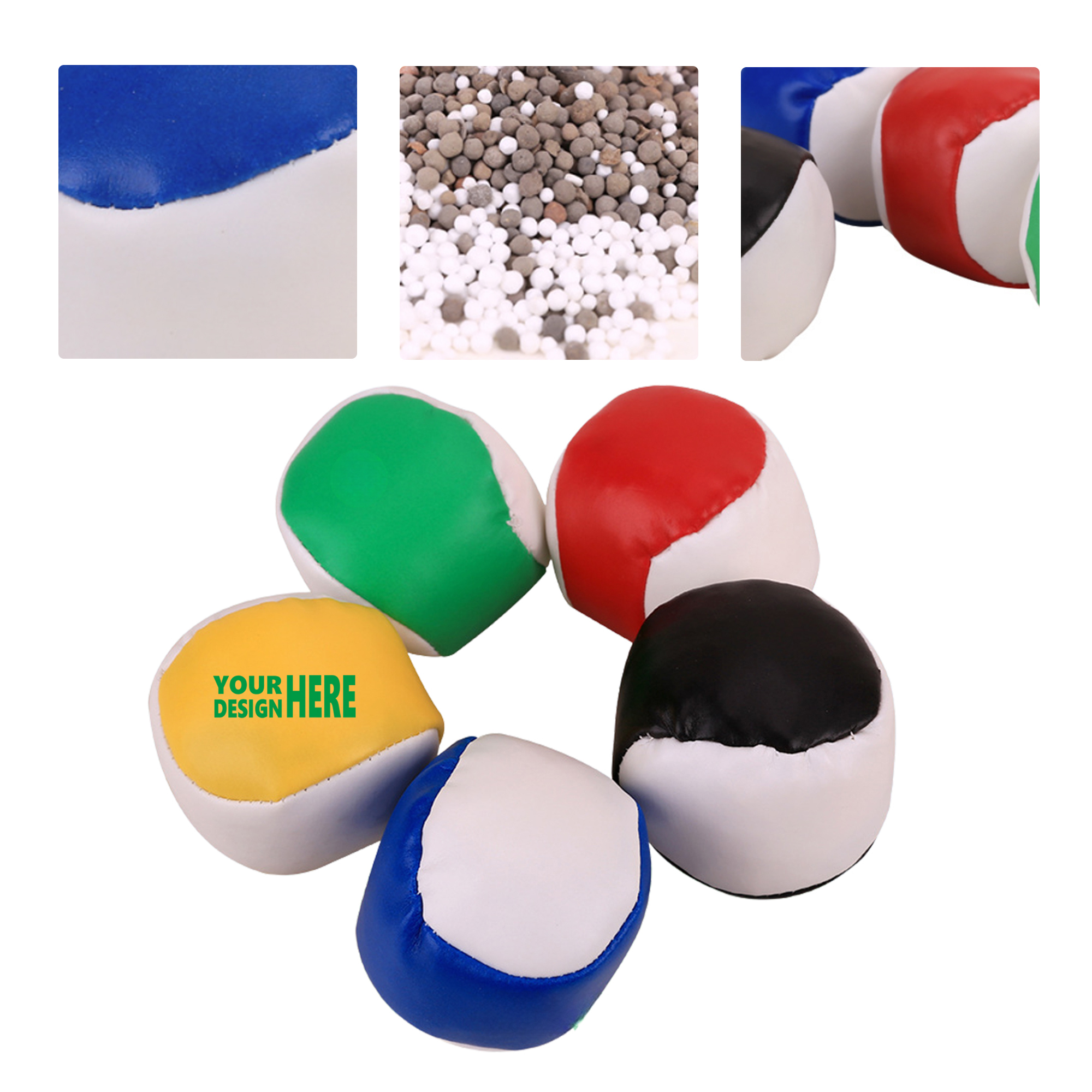 MOQ 50 Durable PU Leather Bean Bags for Kids Toss Game 3
