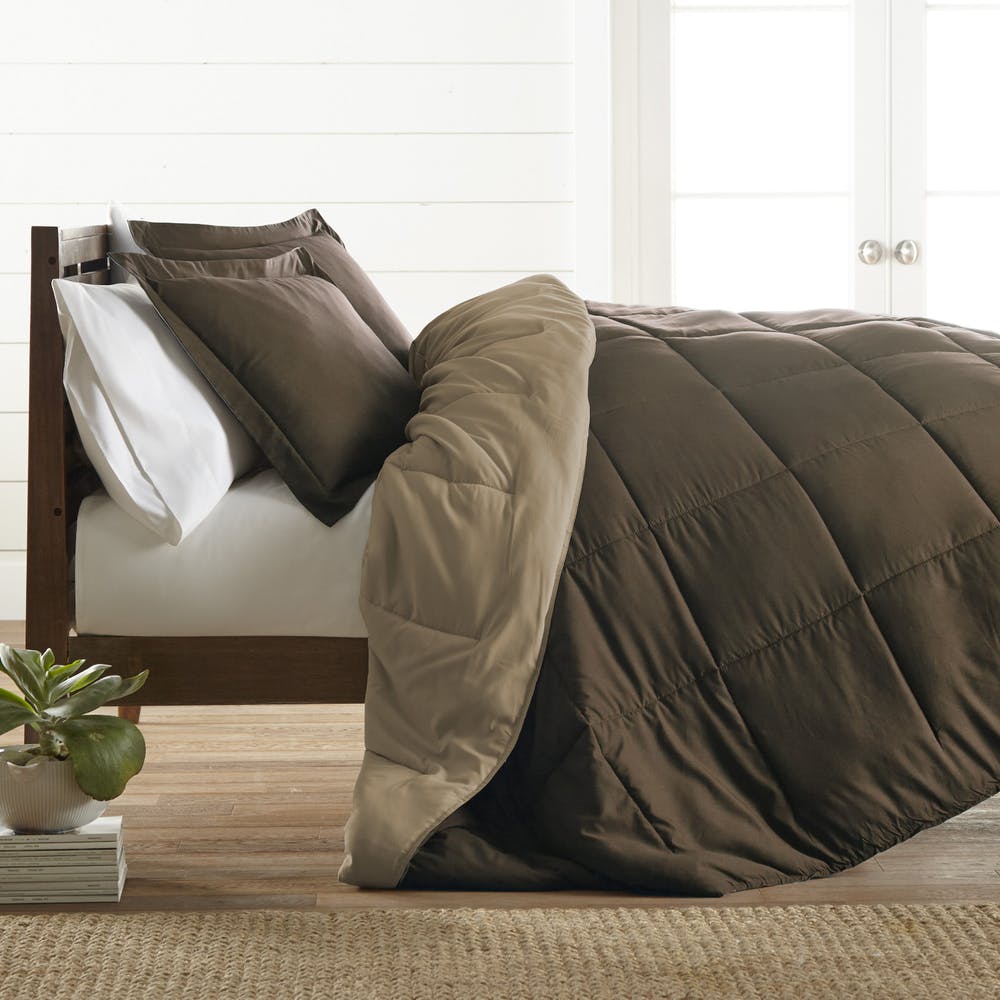 Down Alternative Comforter Sets - Taupe Queen Reversible