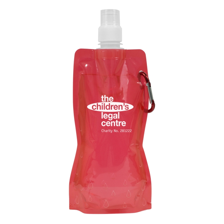 "Roll Up" 18 oz Foldable and Reusable Water Bottle with Matching Carabiner 9