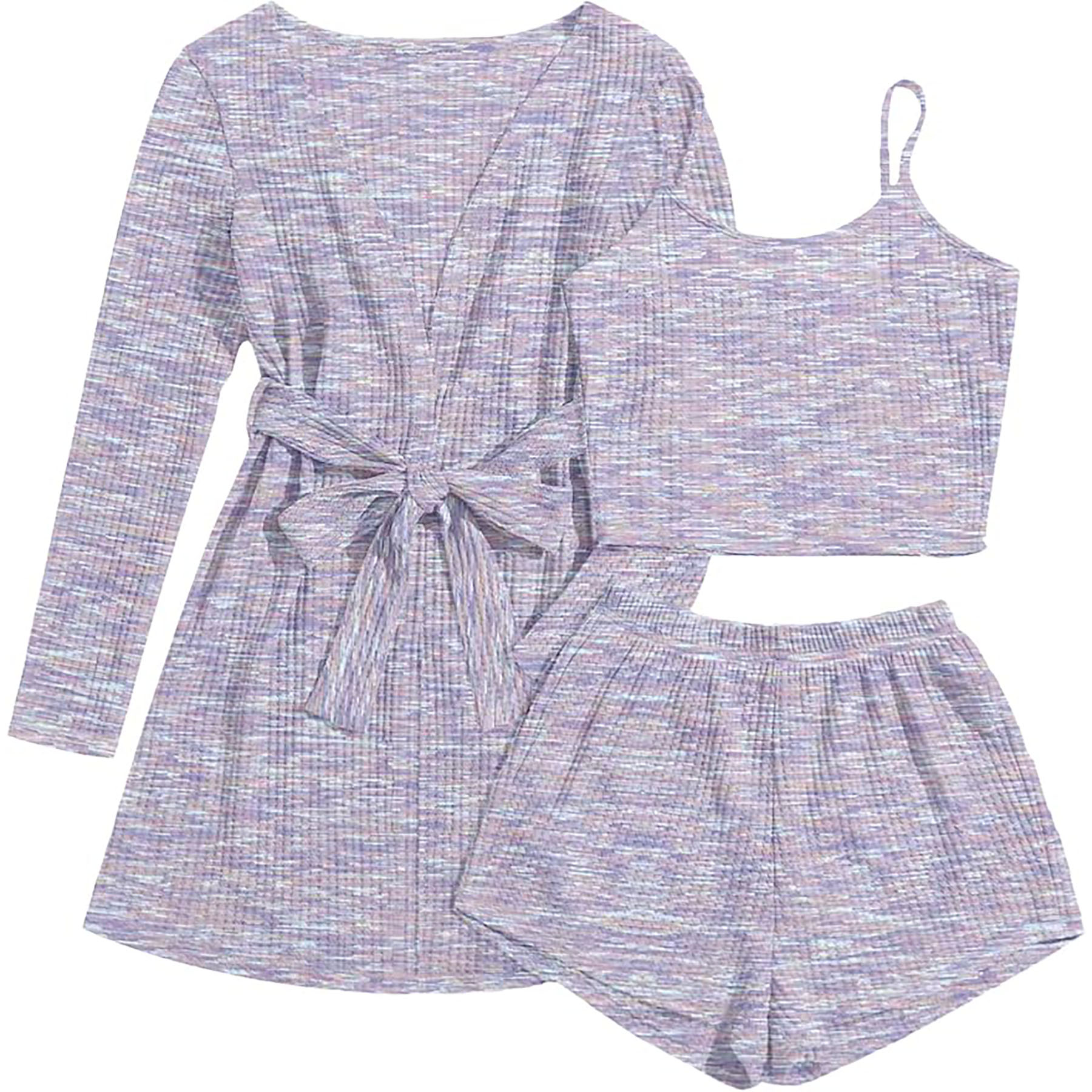  Womens 3 Piece Waffle Knit Pajama 39