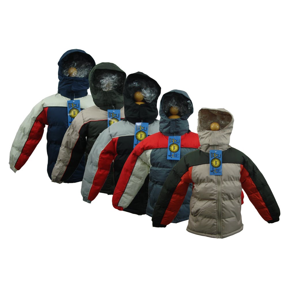 Boys' Hooded Jackets Assorted Color Combos 6-16 3