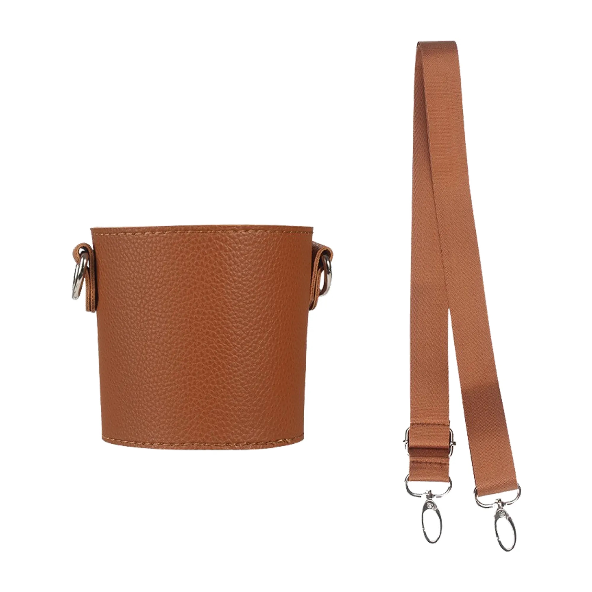 Cross-Strap Leather Beverage Sleeve 9