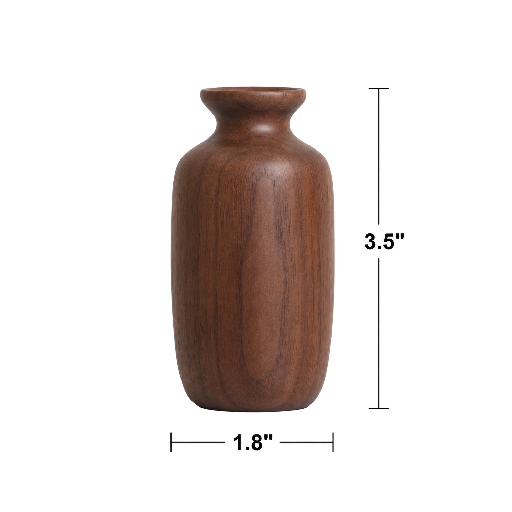 Solid Walnut Mini Decorative Vase 3