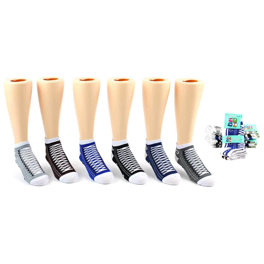 Boys' Ankle Socks - Sneaker Print Size 6-8 2
