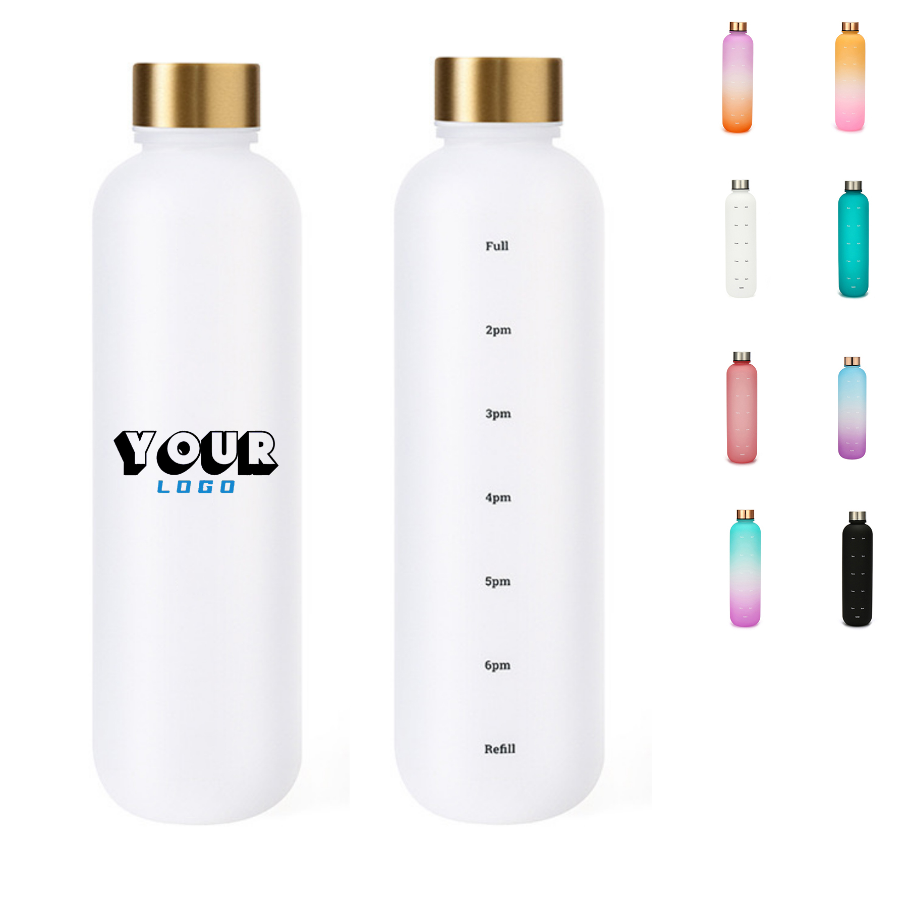 32oz BPA Free Motivational Water Bottle With Time Marker