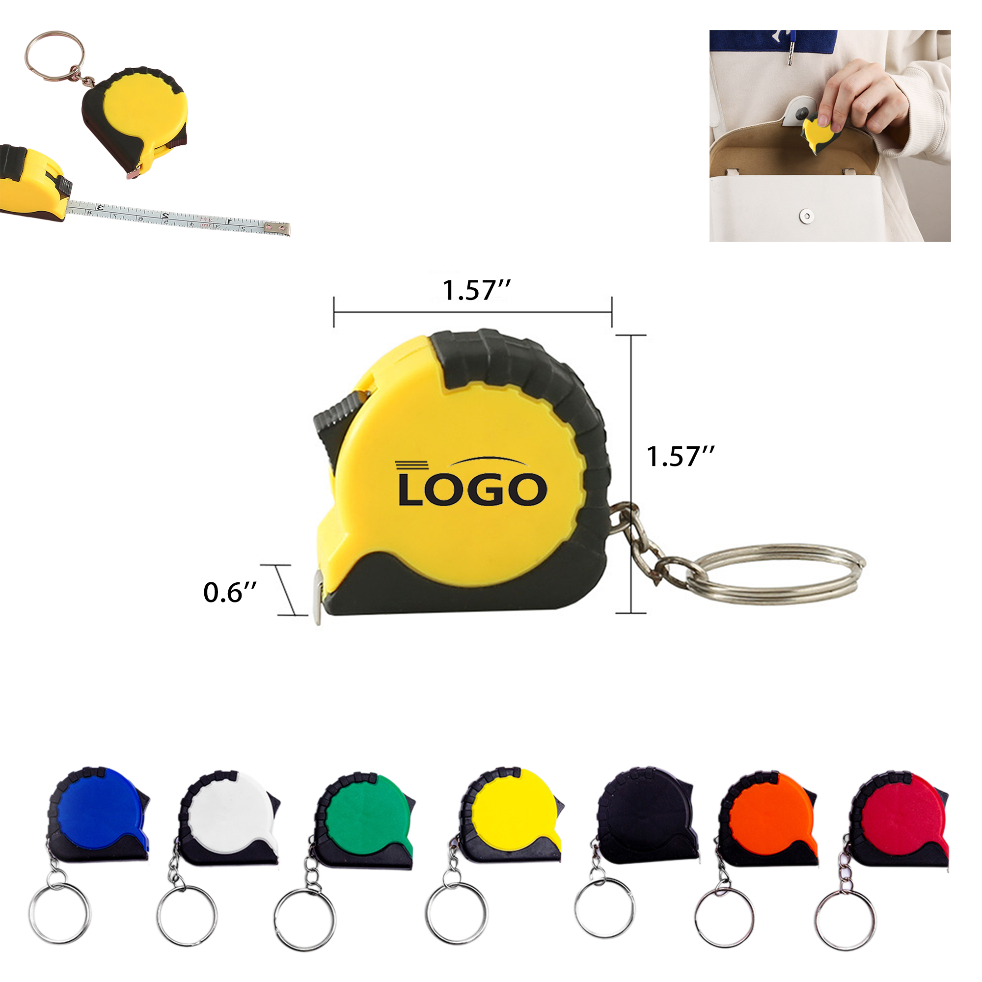 Mini Keychain Measuring Tape Ruler MOQ 50