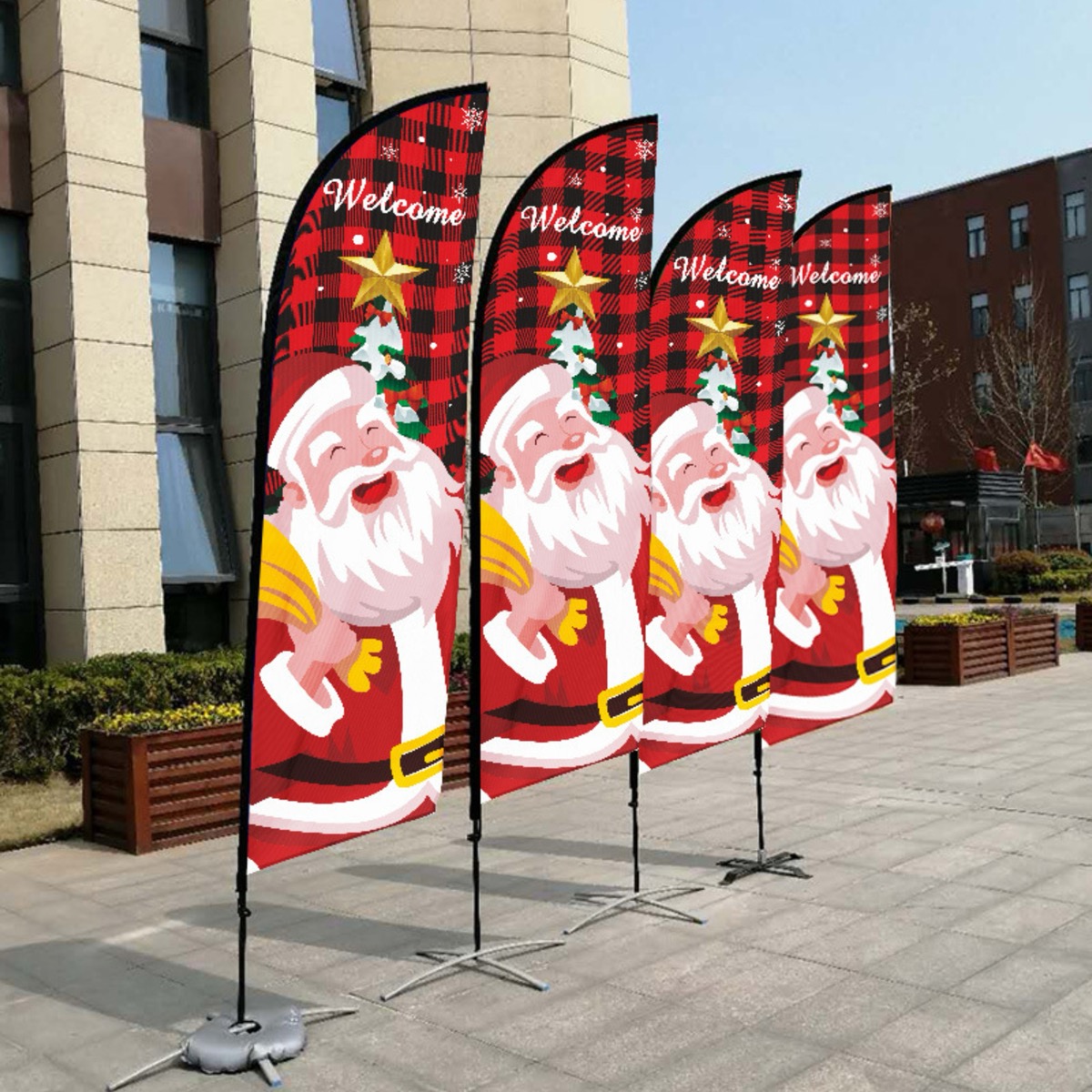 Wind-Resistant Christmas Sale Beach Flag for Outdoor Advertising 9