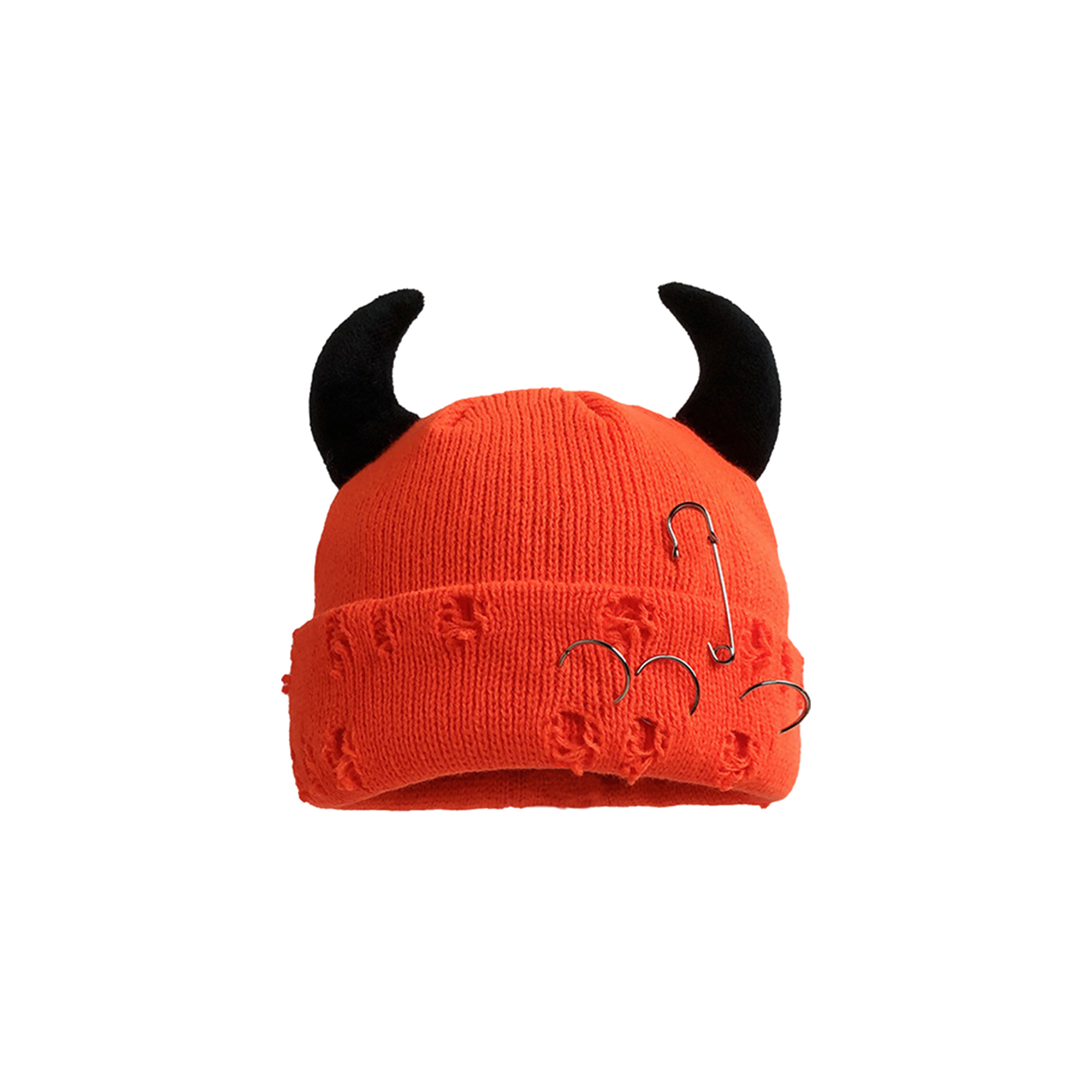 Custom Logo Horned Winter Knitted Hat 15