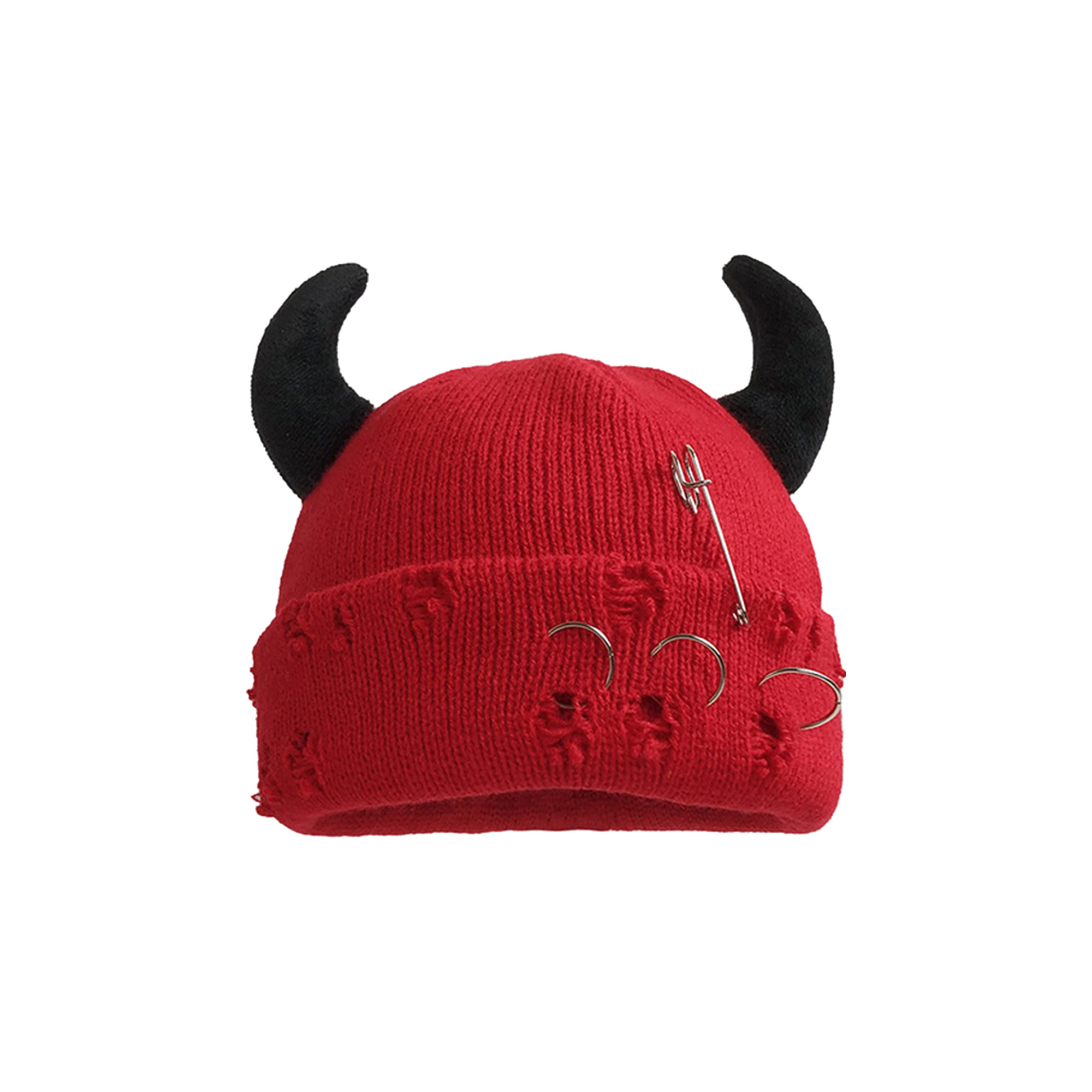 Custom Logo Horned Winter Knitted Hat 21