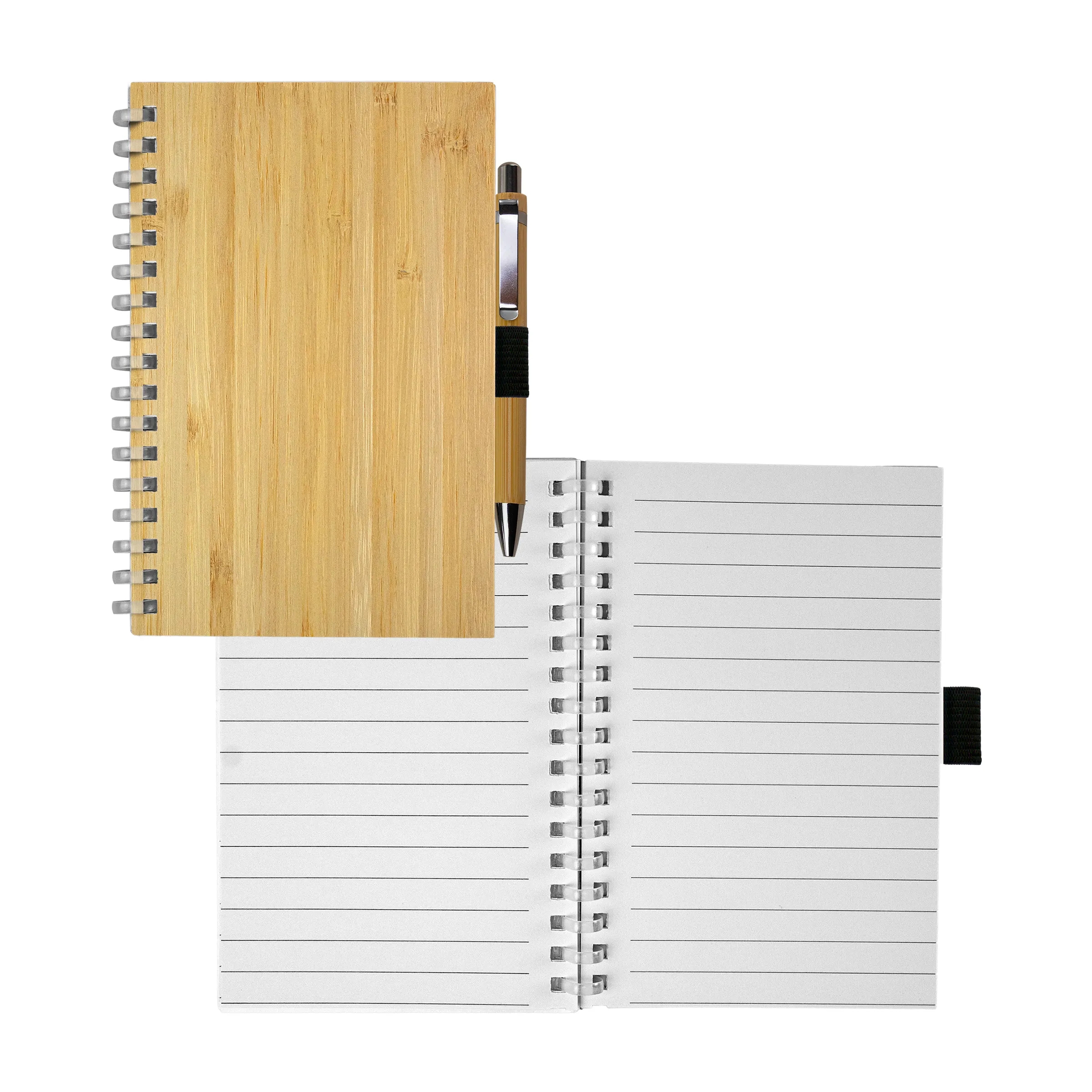 Bamboo Spiral Notebook Pen Set 5