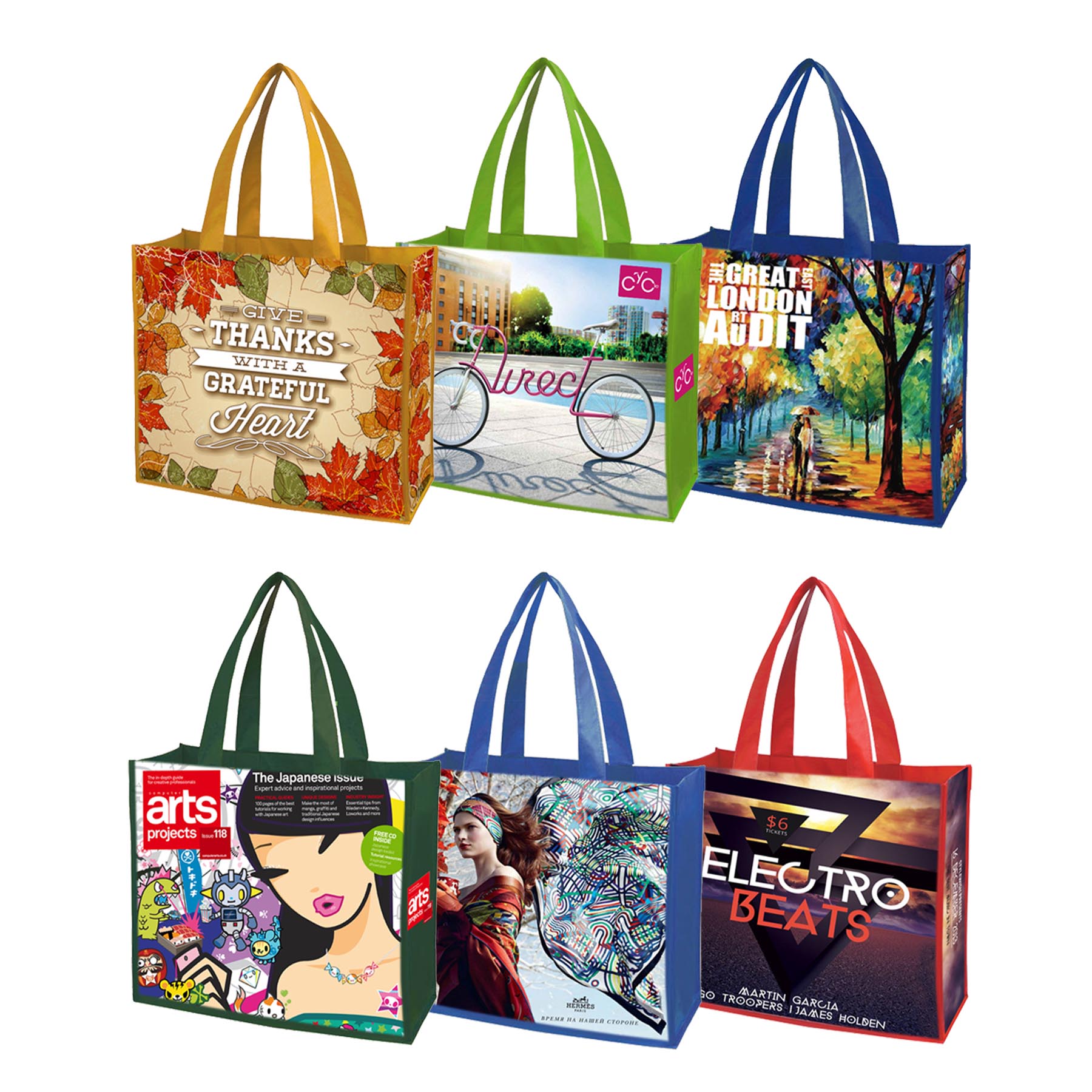 Free shipping Color Trim Dye Sub TOTE BAGS 21