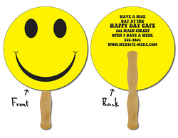 Hand Fan - 8.5 Inch Diameter Circle Laminated - 14 pt.