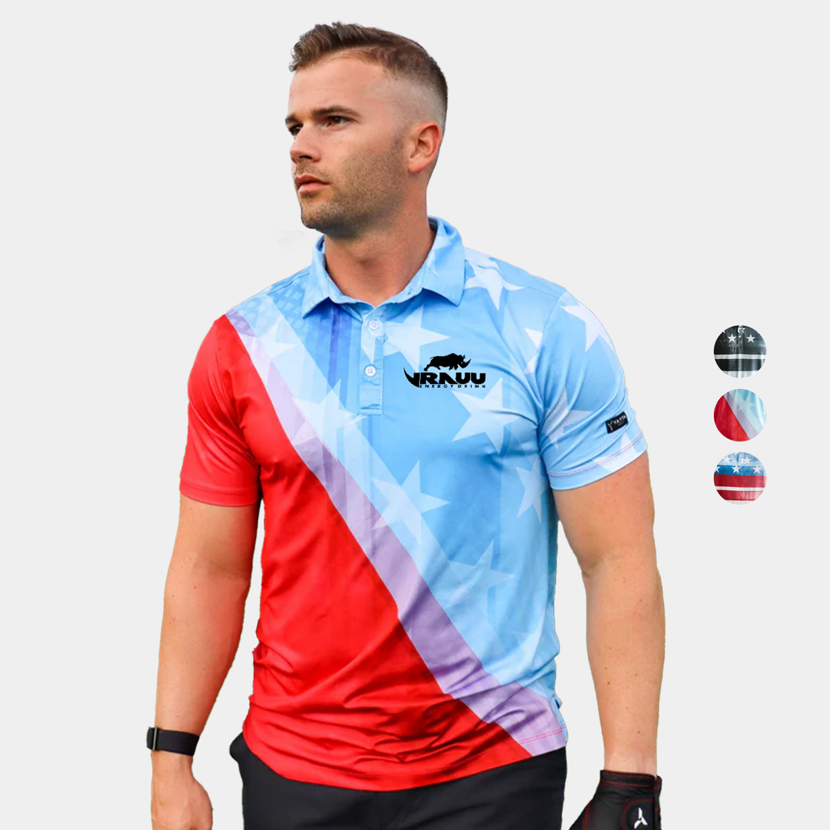YATTA Golf® Patriot men's Moisture Wicking non iron Golf Polo