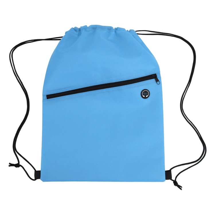 Non-Woven Sports Drawstring Bag with Front Zipper 49