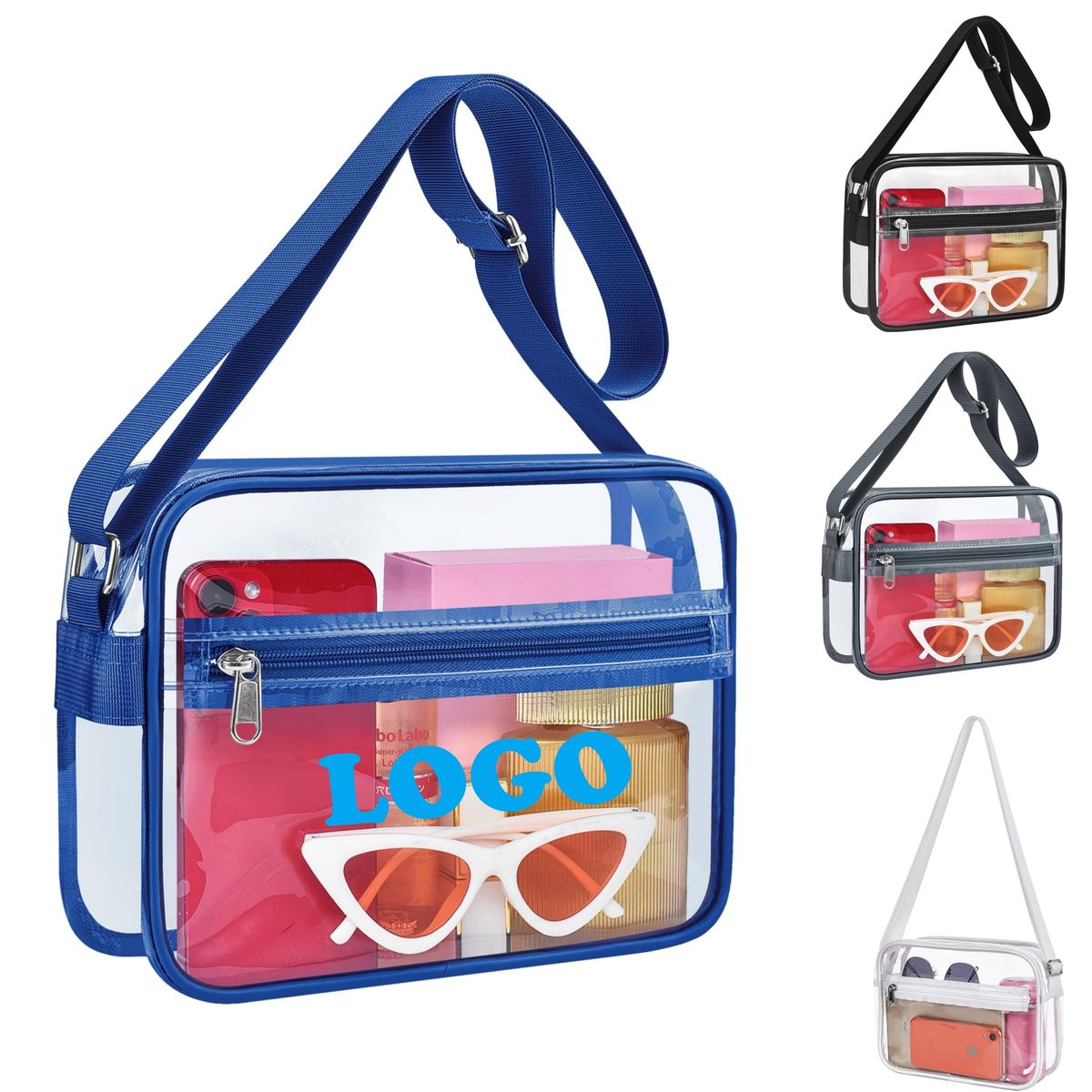 Clear Transparent PVC Crossbody Stadium Bag