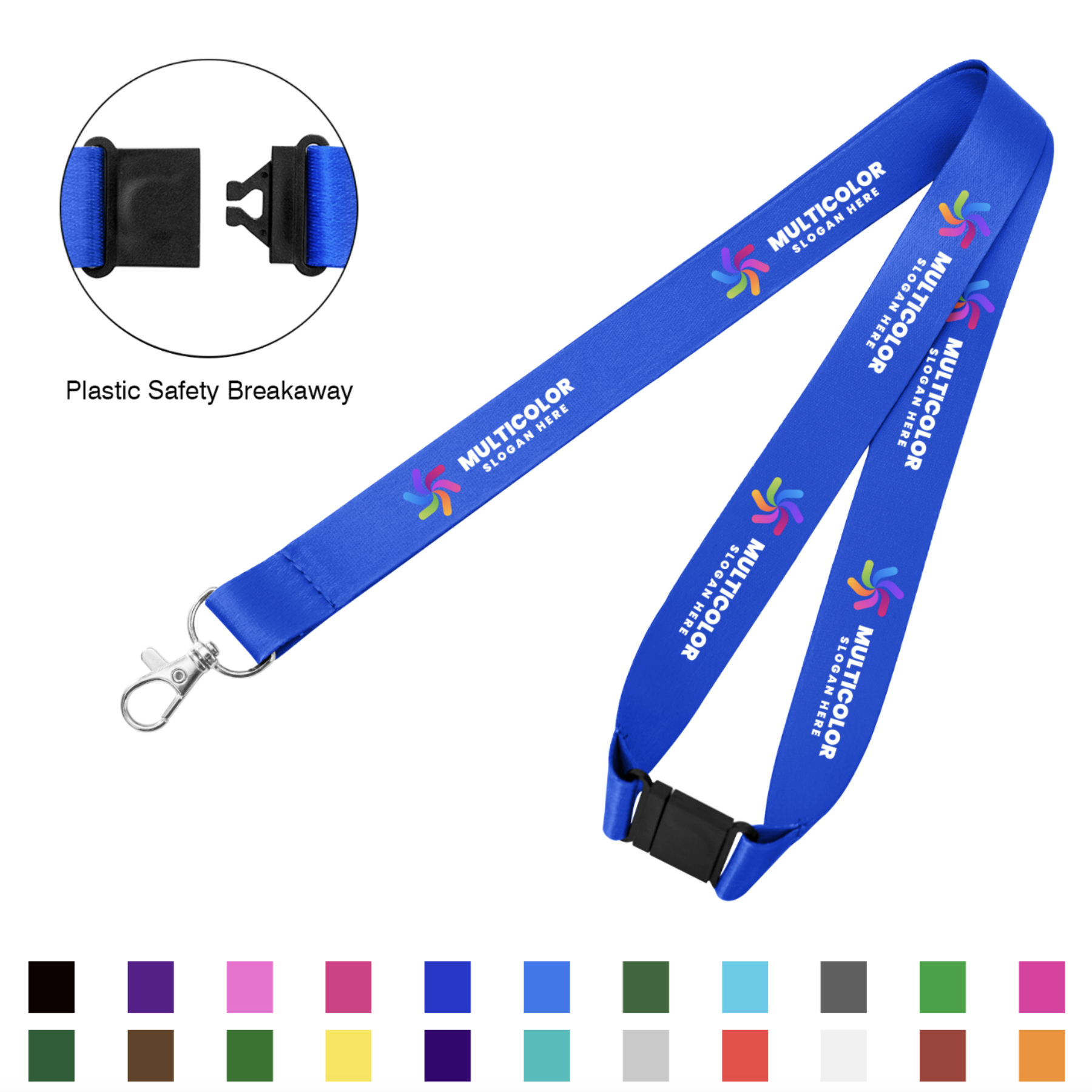 3/4’’ Full Color Dye-Sublimated Lanyard W/ Safety Breakaway