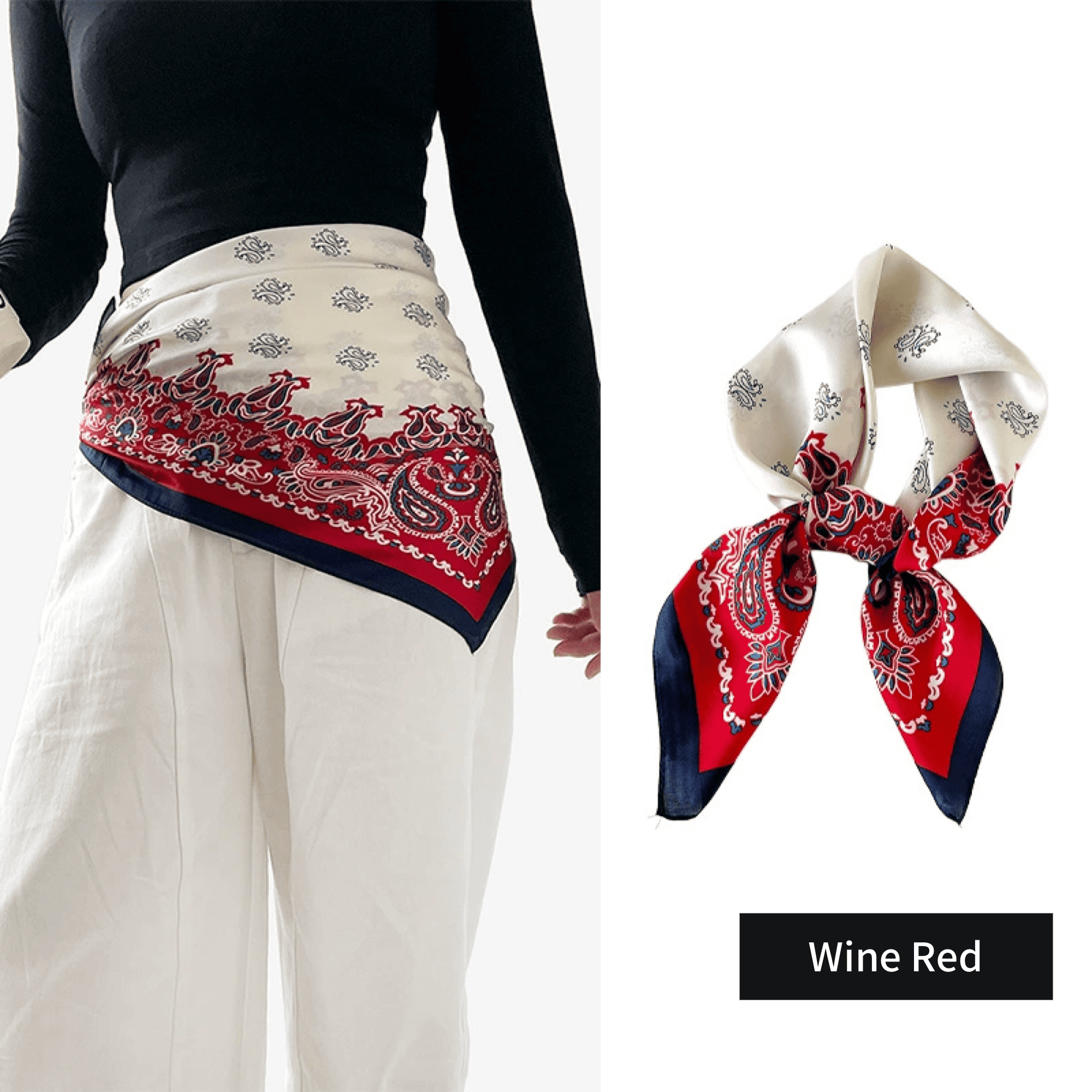 Elegant Paisley Print Bandana 13