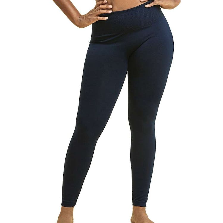 Women's High Waist Fleece Leggings - Navy Extra-Wide Band XL 3