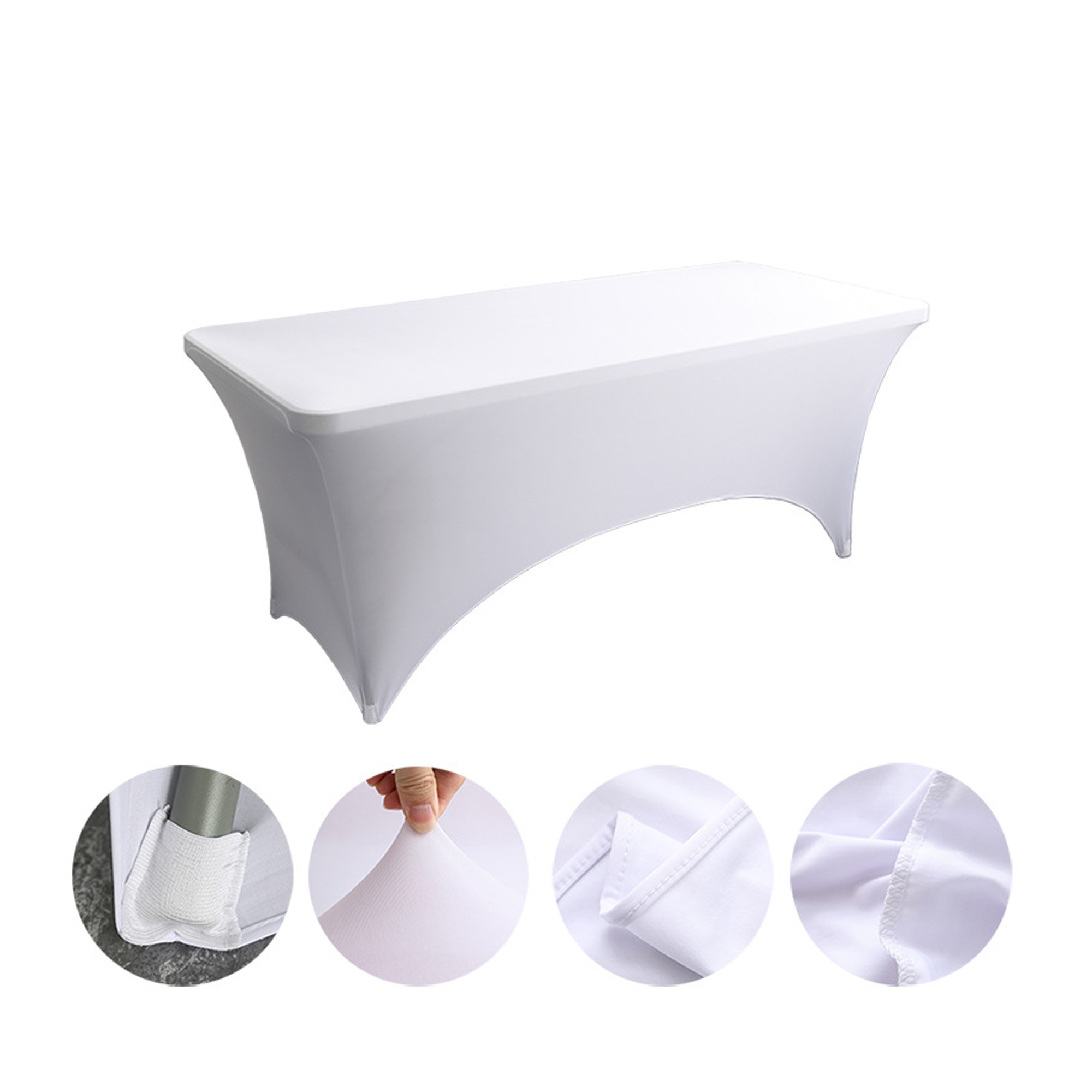 6FT Customizable Polyester Tablecloth Stretch Table Cover 17