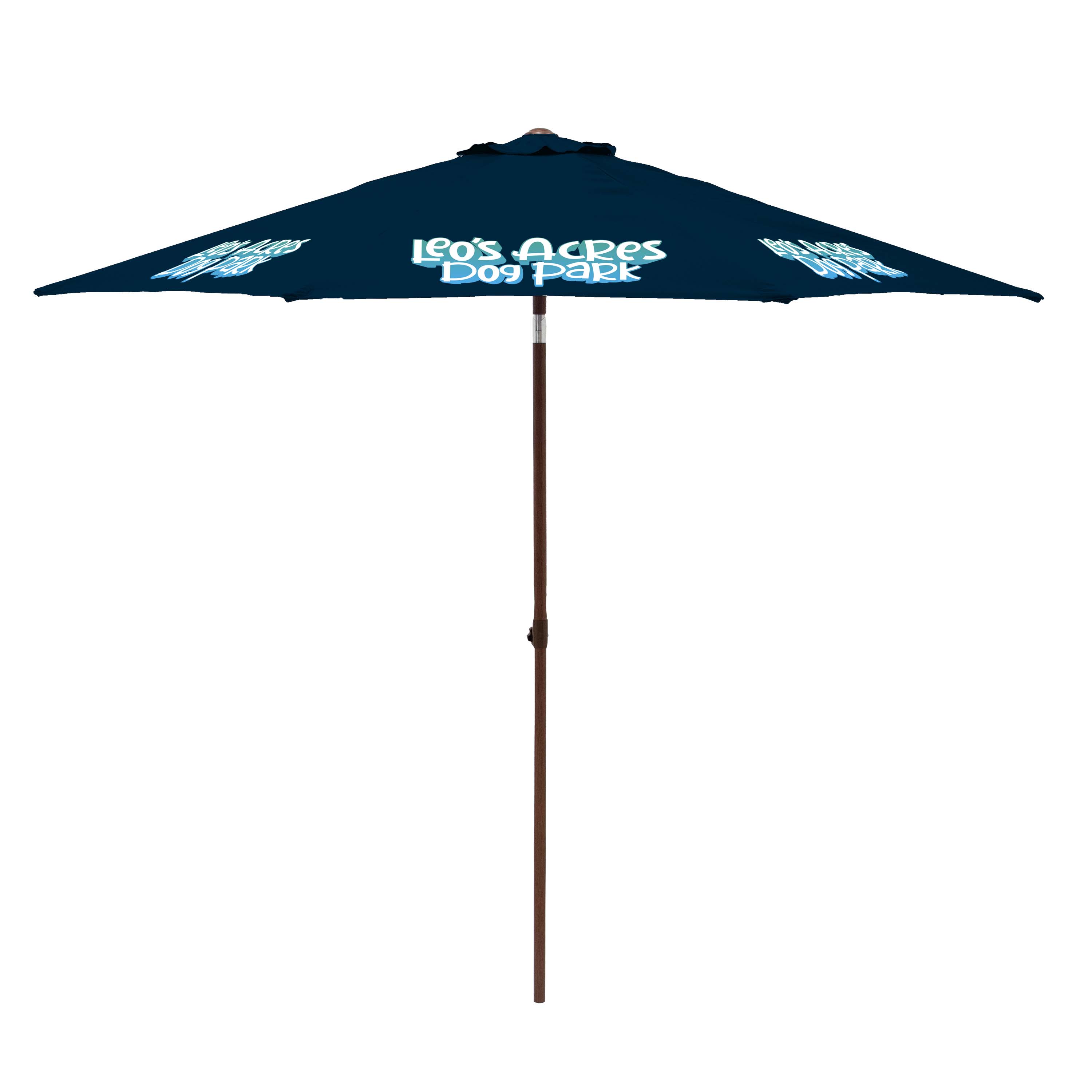 9' Wood Look Tilting Market Umbrella Kit (8 Imprints) 4